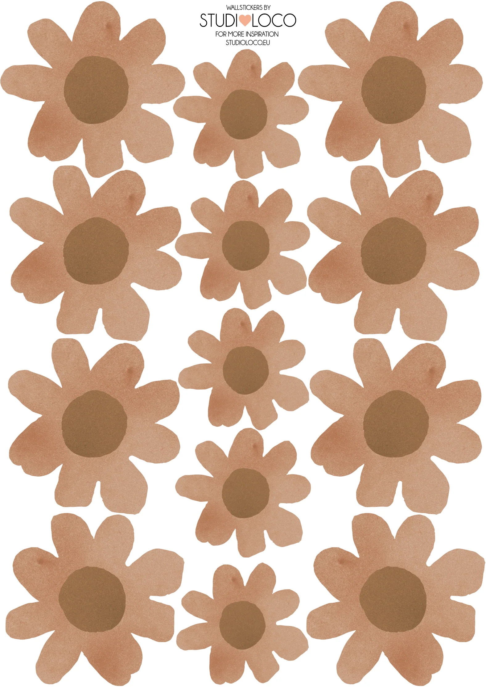 4 Autocollants Daisies Rust