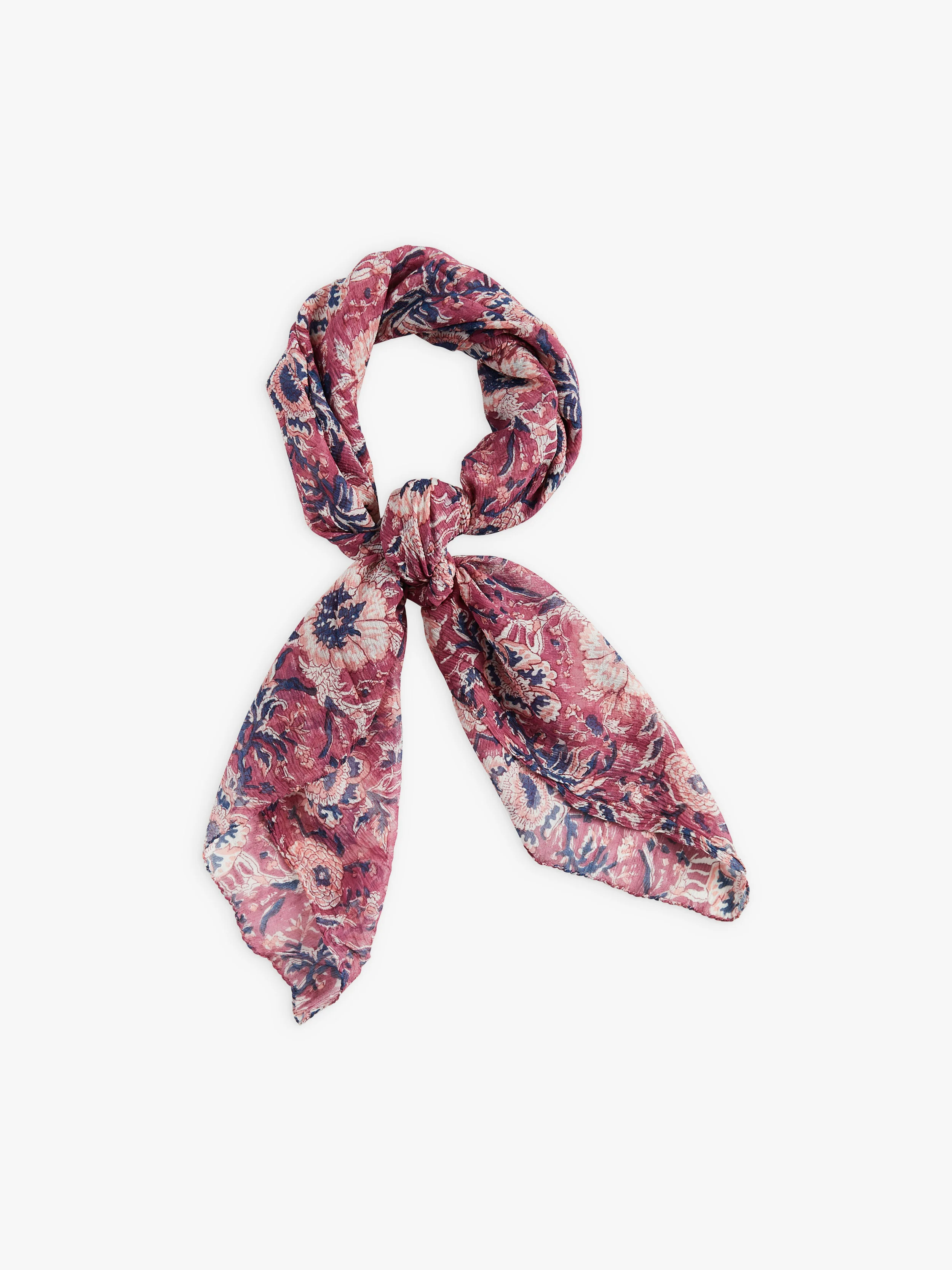 Foulard Jemina En Soie Imprimé Fleuri Rose - Femme