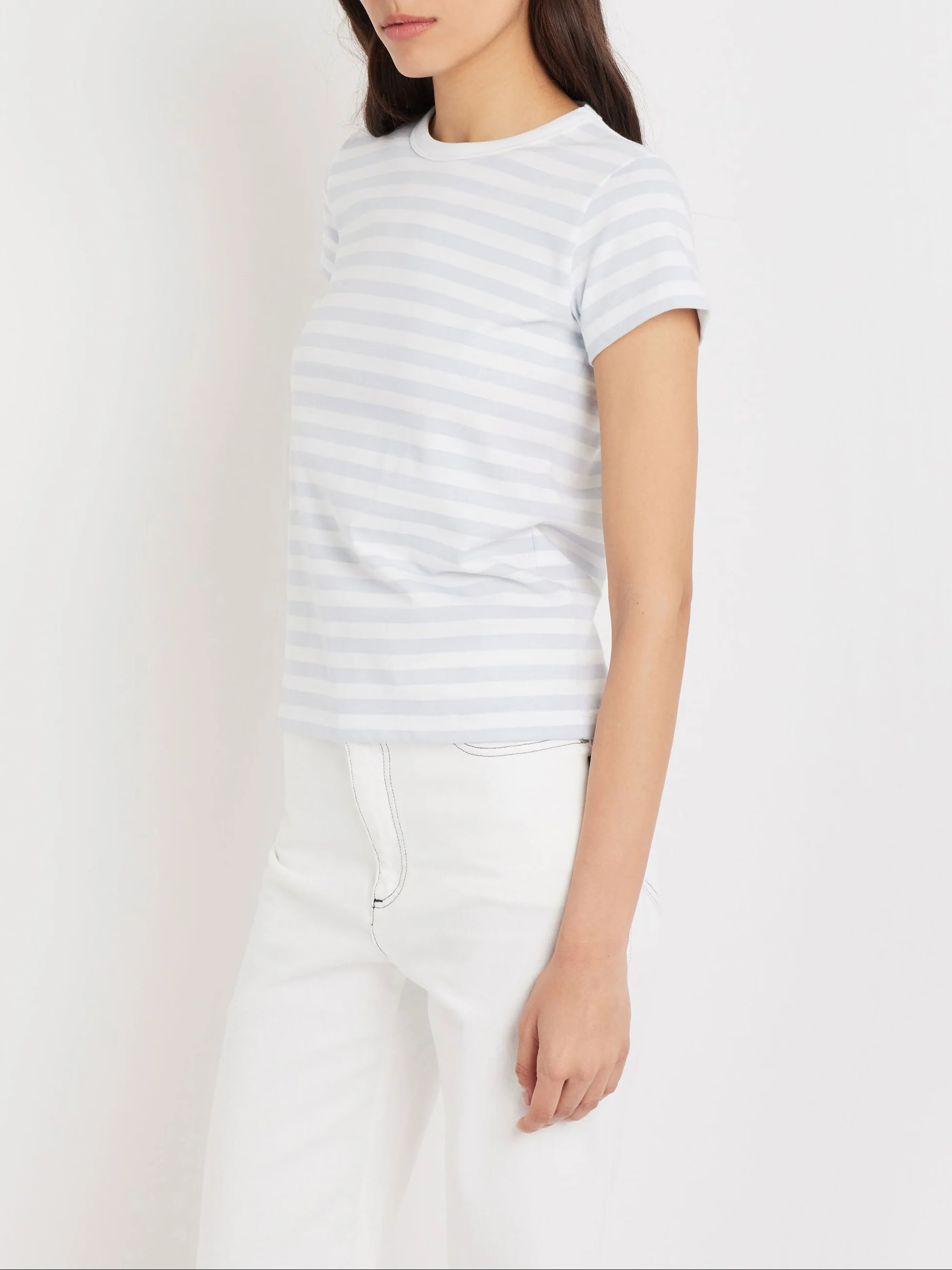 T-Shirt Brando Rayé Blanc Et Bleu - Femme - Image 3