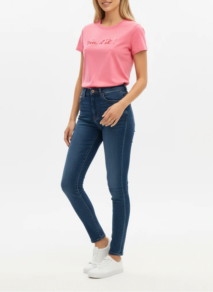 T-Shirt Brando En Coton Sérigraphie "Vive L'Été" Rose - Femme