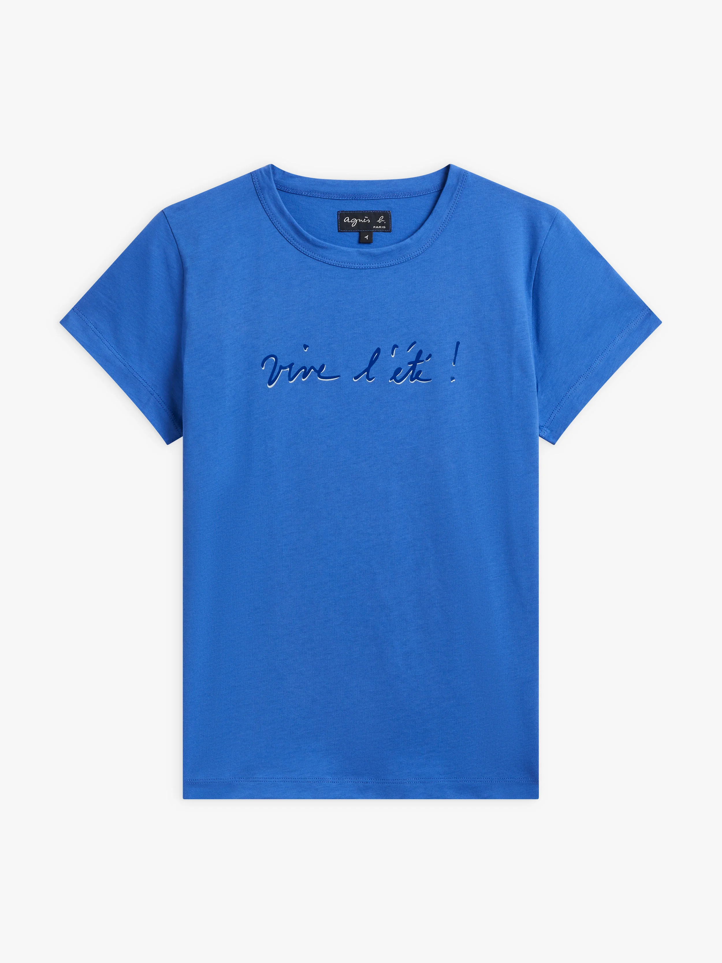 T-Shirt Brando En Coton Sérigraphie "Vive L'Été" Bleu Antibes - Femme - Image 2