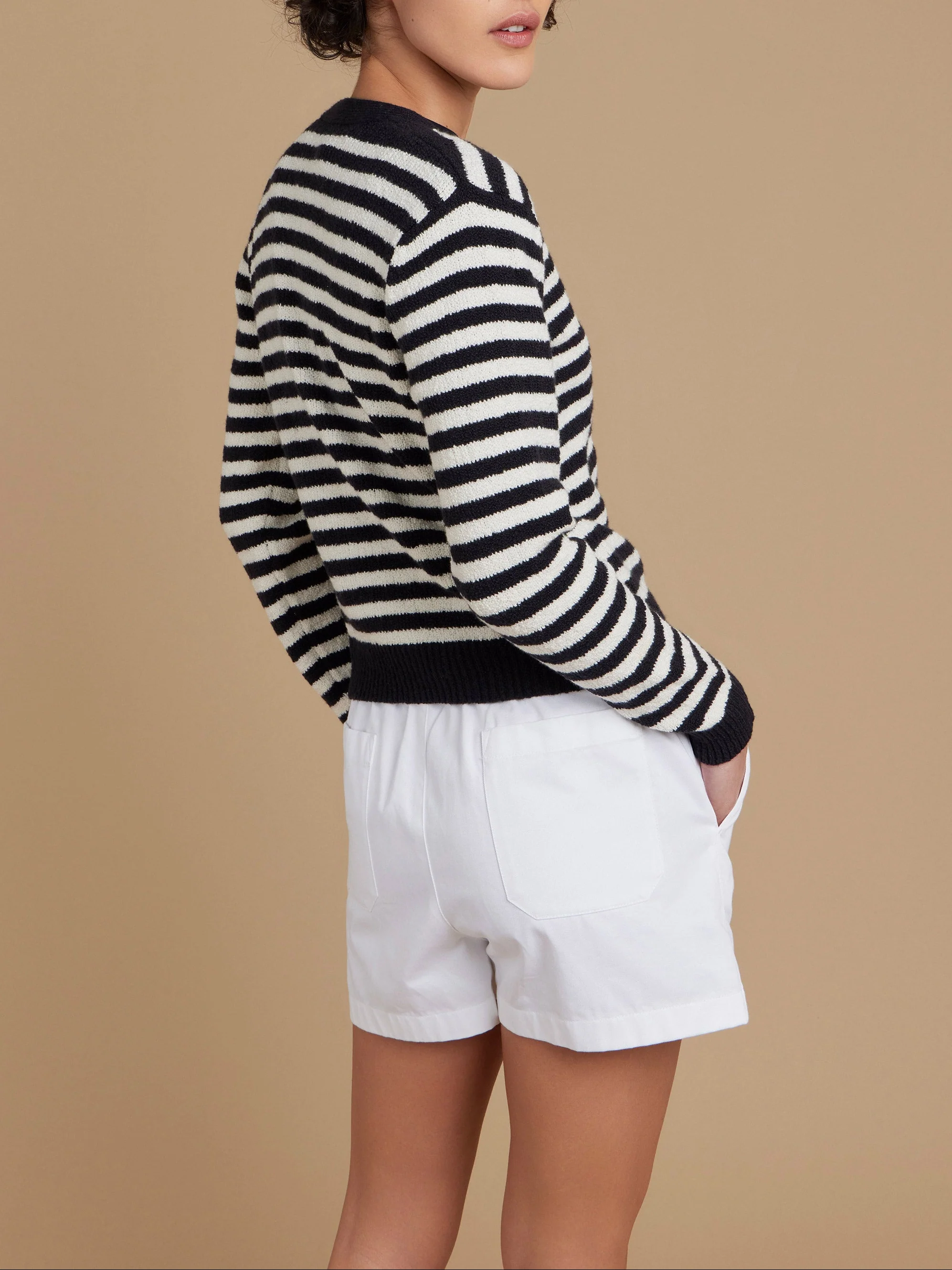 Gilet Diana En Coton À Rayures Noir - Femme - Image 4