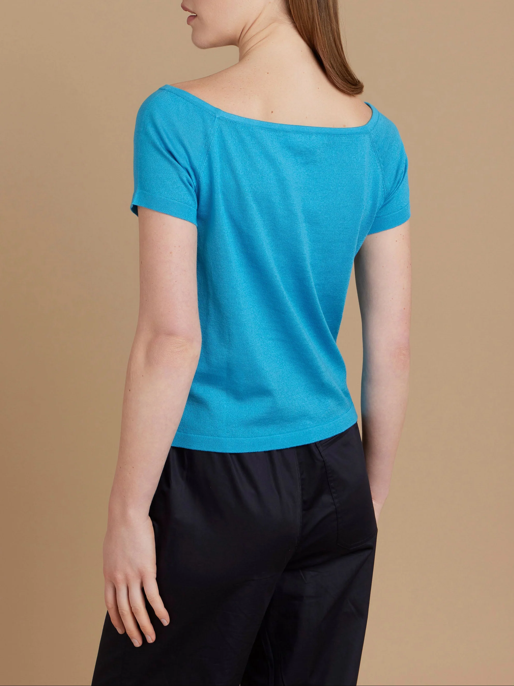 Pull Minnie Encolure Bateau En Coton Bleu Moonshine - Femme - Image 3
