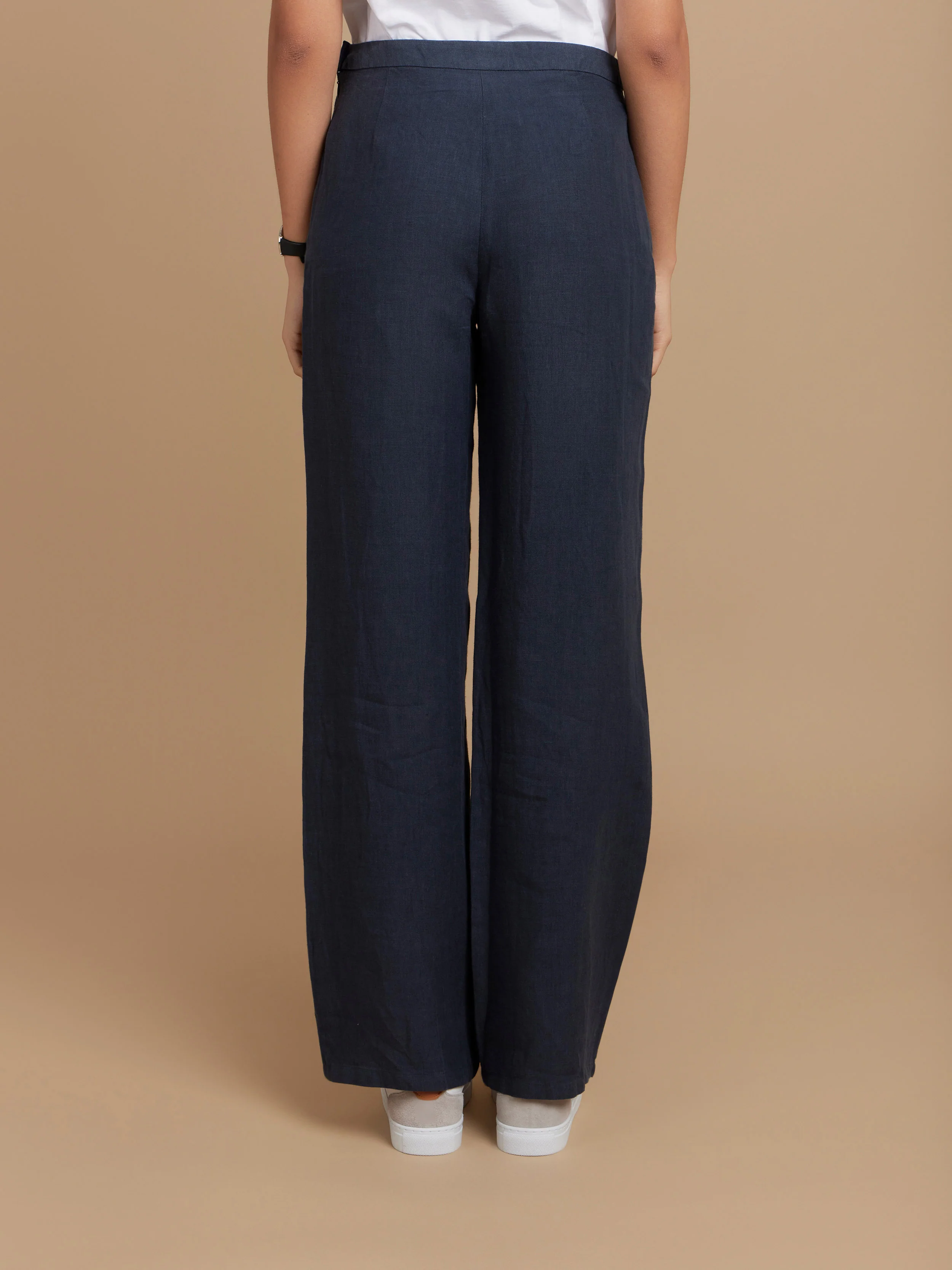 Pantalon Holly Fluide En Lin Gris Mine - Femme - Image 5