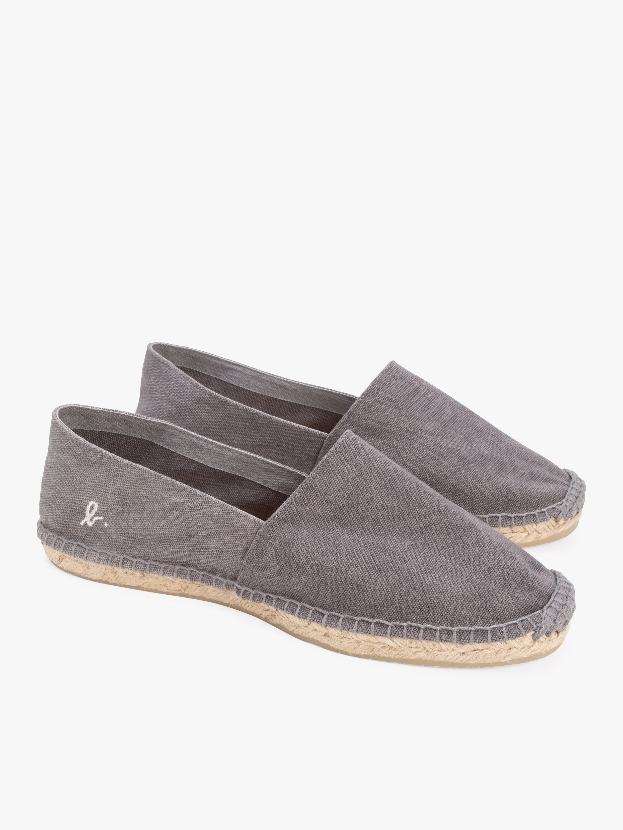 Espadrilles Alpargata Homme En Toile De Coton Grises - Homme - Image 2