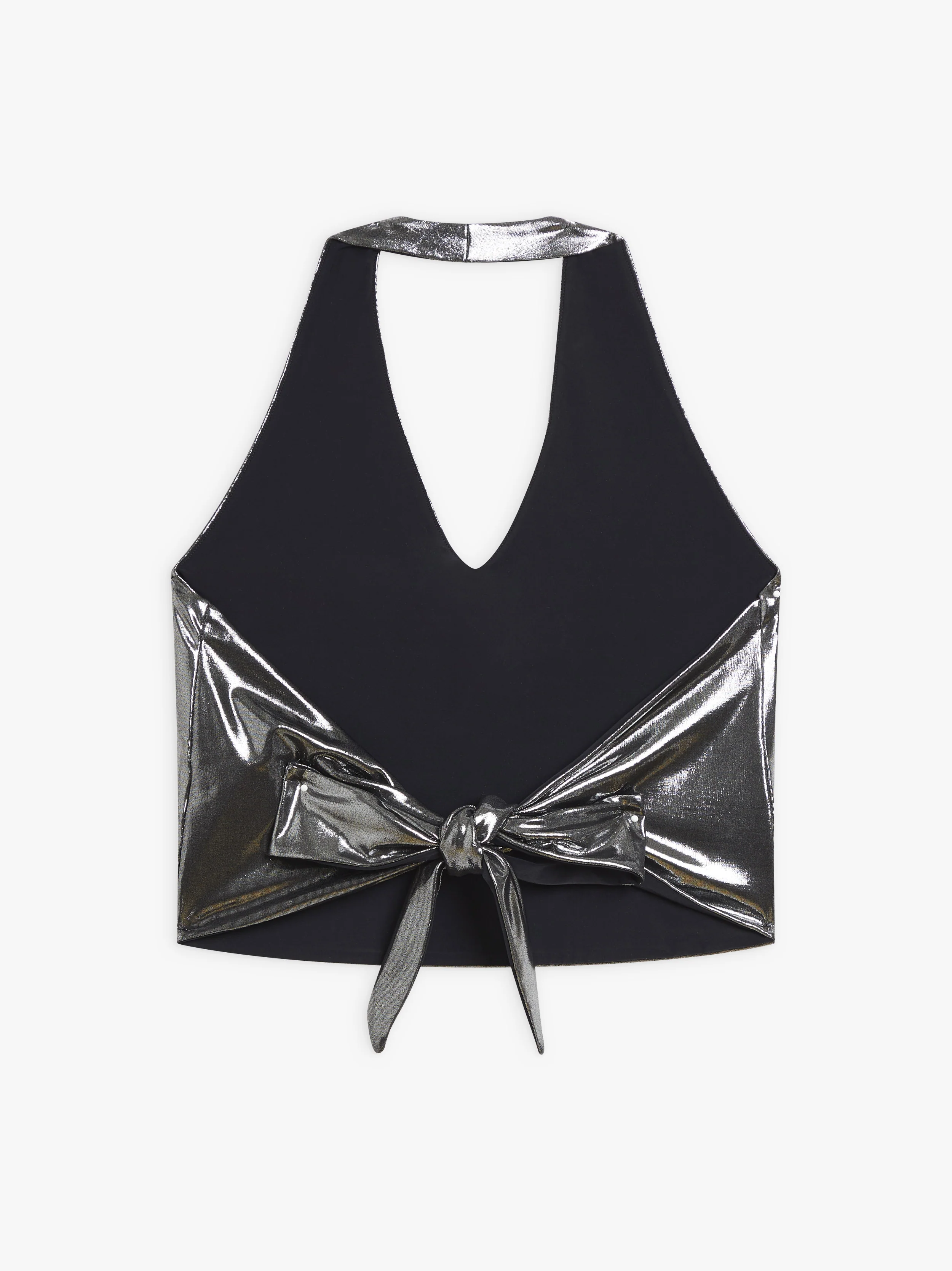 Dos Nu Noué En Polyester Couleur Argenté - Femme - Image 3