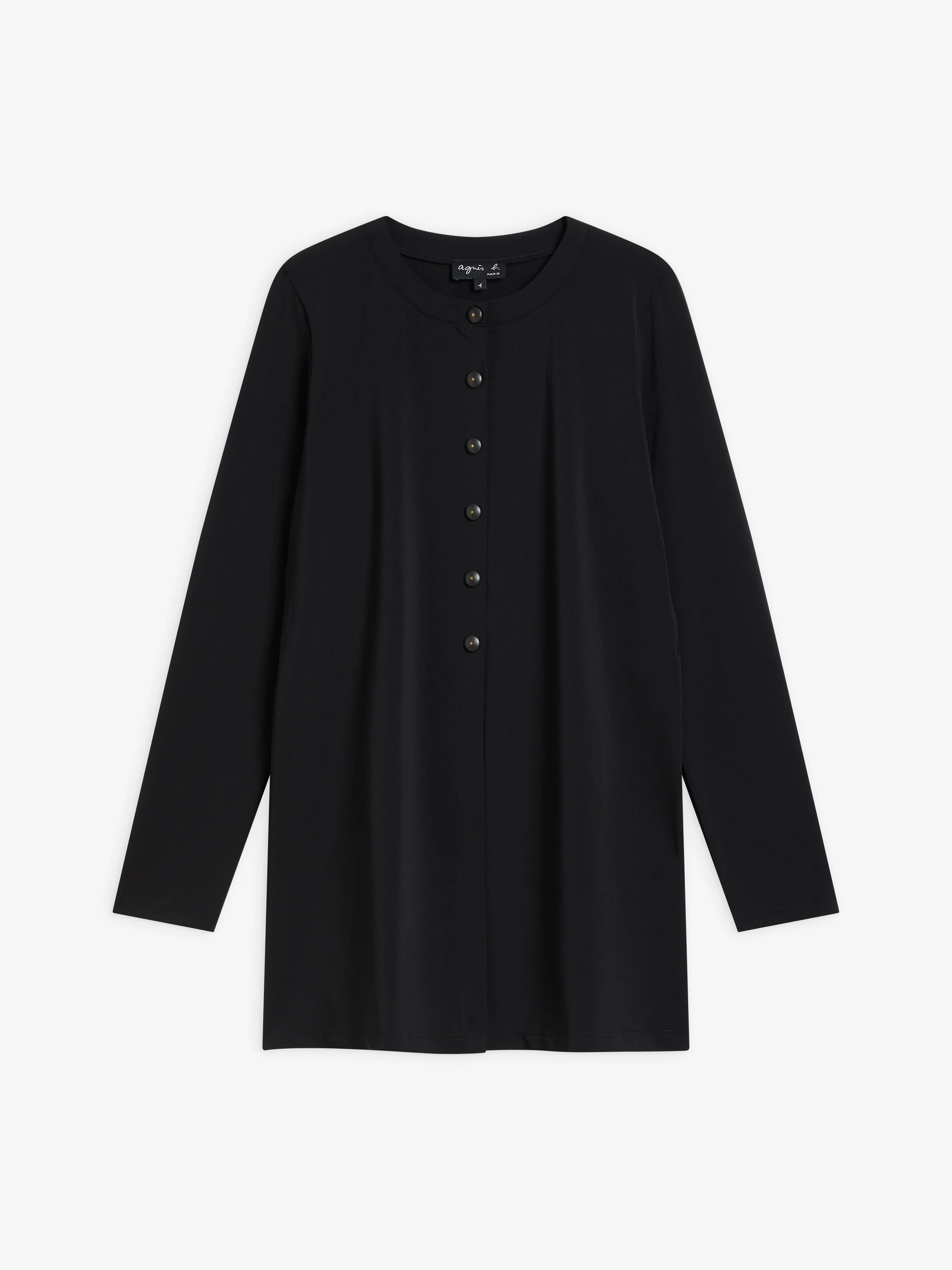 Cardigan Pression Long Noir - Femme - Image 2
