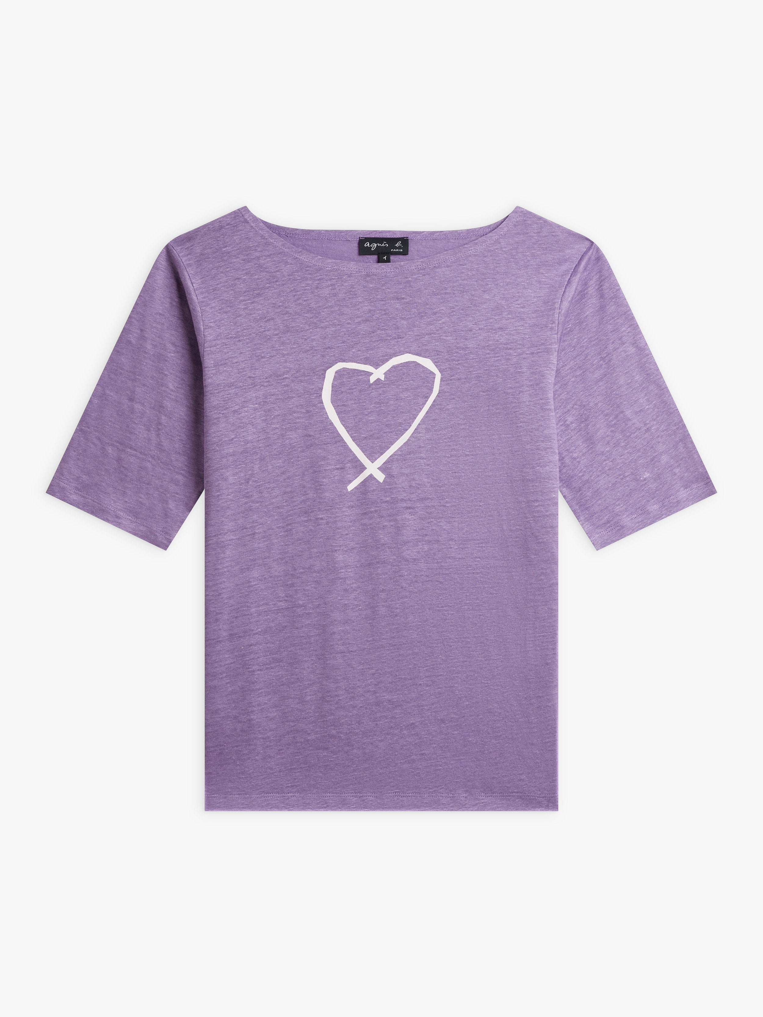 T-Shirt New Bow En Jersey De Lin Violet - Femme