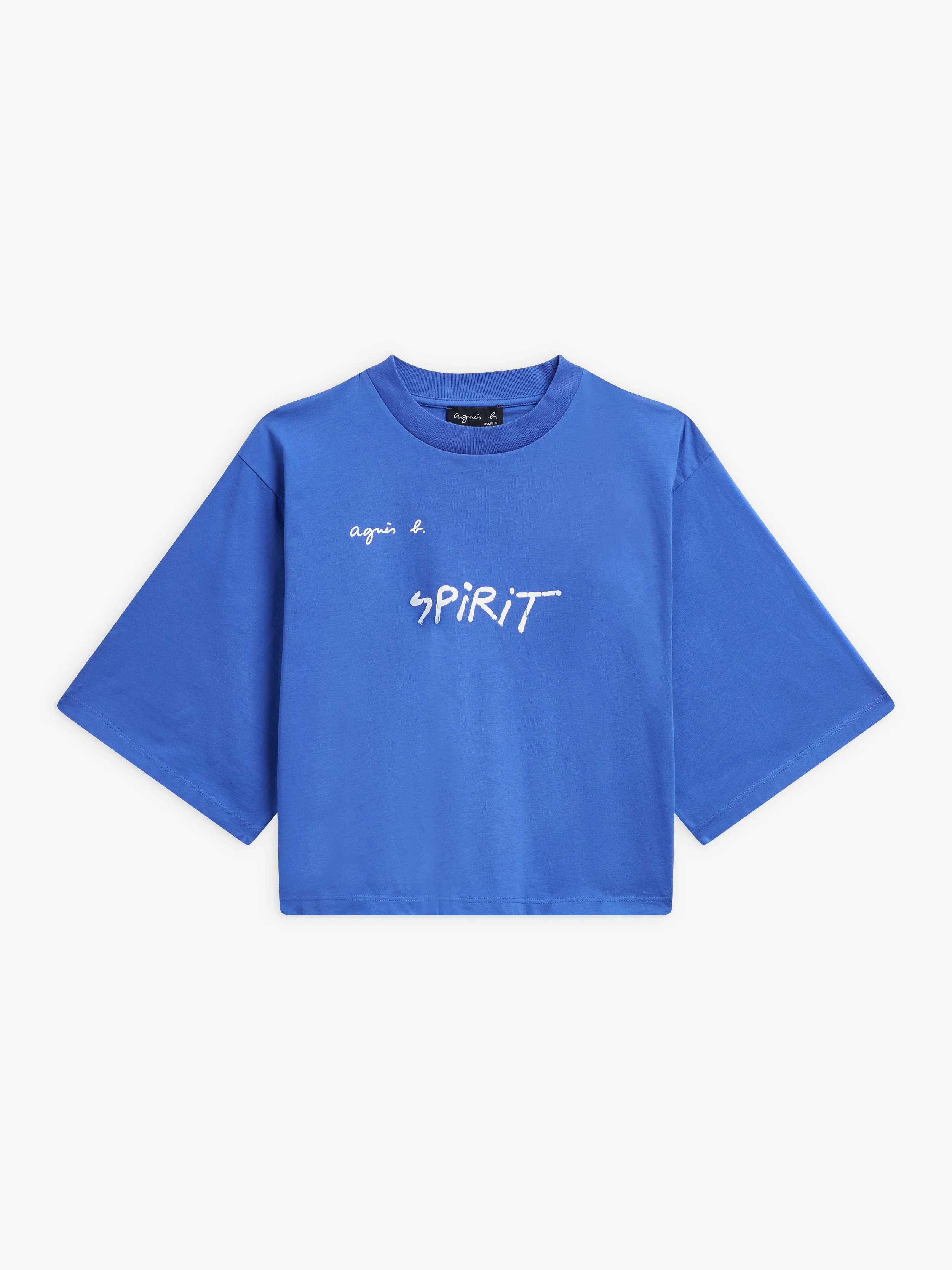 T-Shirt Yoko Court En Coton Sérigraphié "Spirit" Bleu Antibes - Femme - Image 2