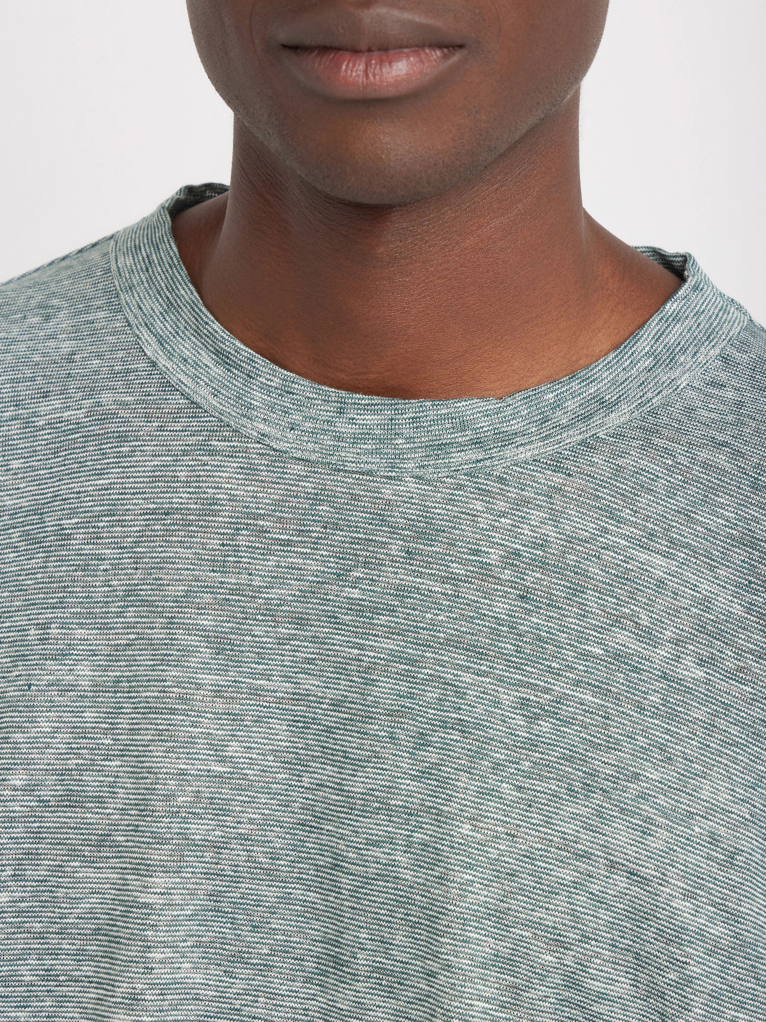 T-Shirt Mark En Jersey De Lin À Rayures Vert - Homme - Image 5
