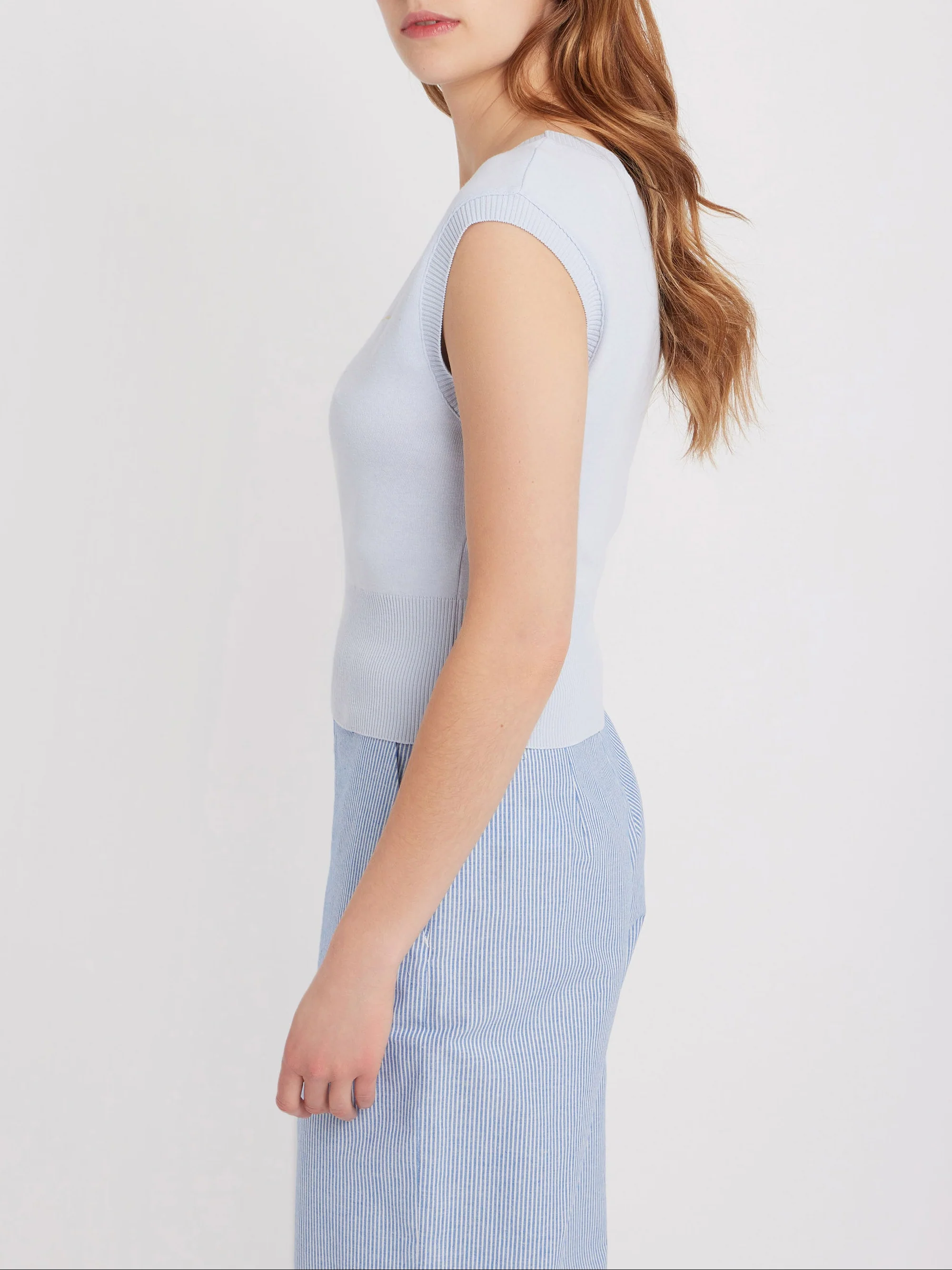 T-Shirt Ovaline En Coton Bleu - Femme - Image 3