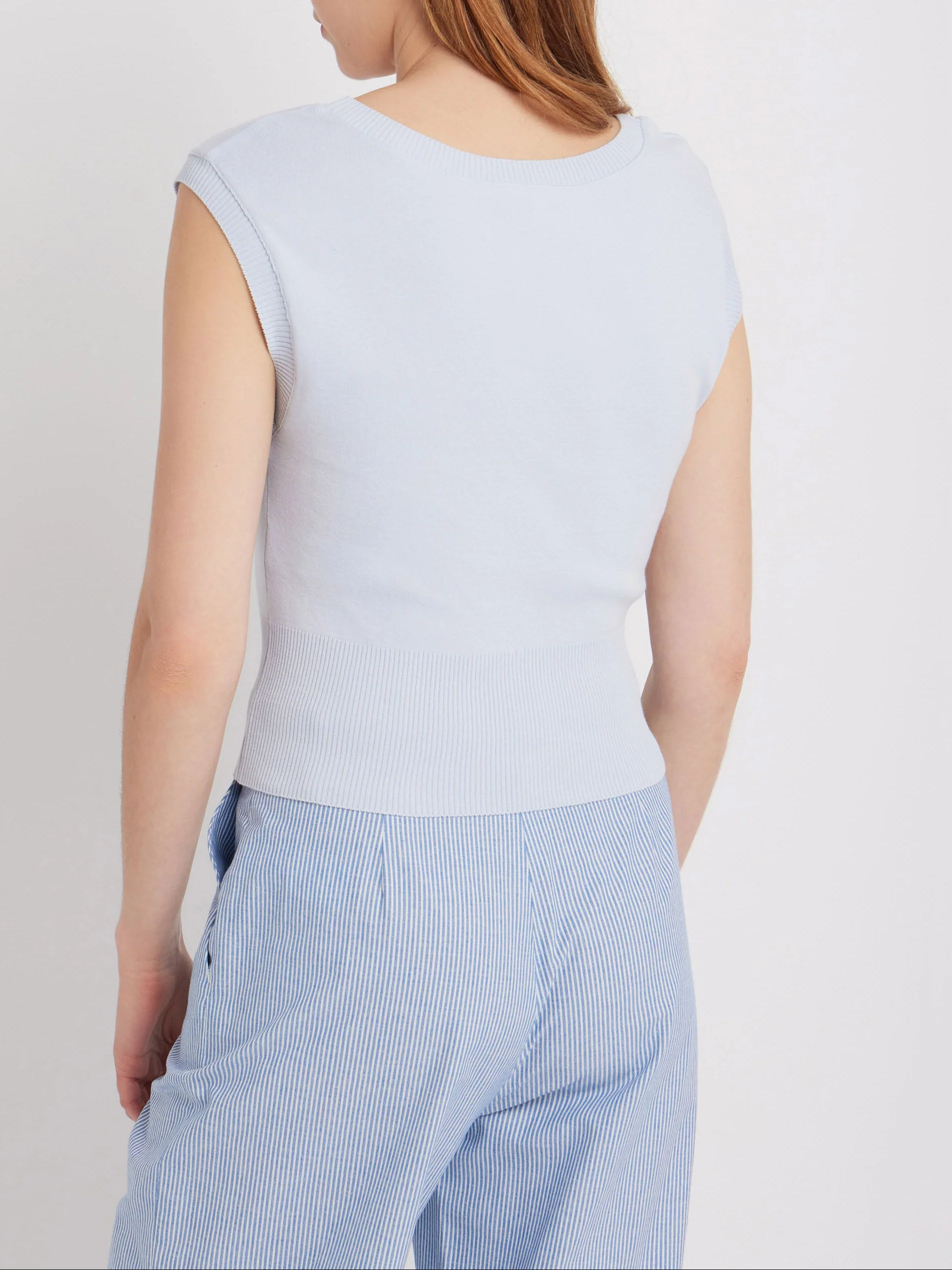 T-Shirt Ovaline En Coton Bleu - Femme - Image 4