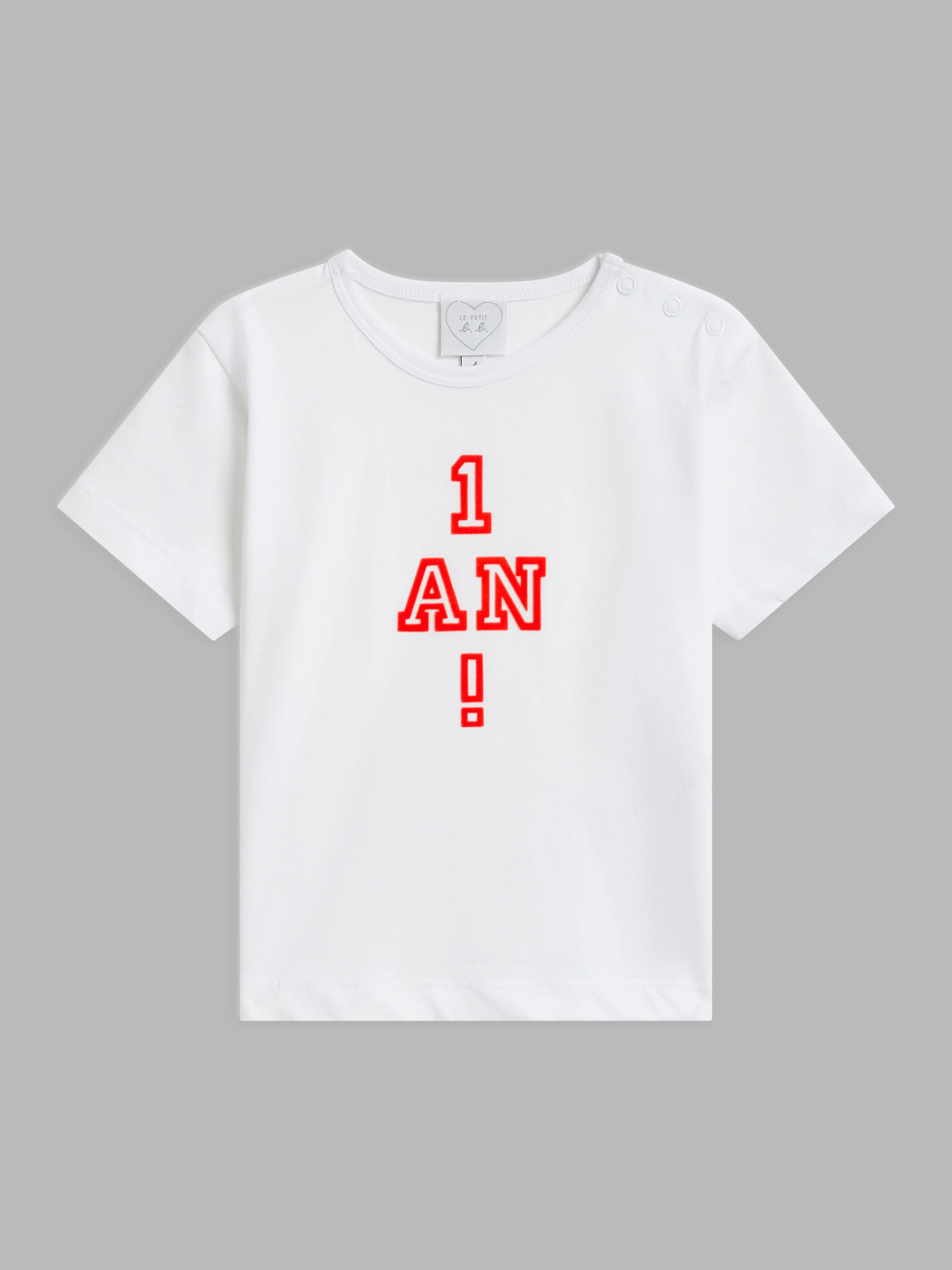 T-Shirt En Jersey De Coton Blanc Sérigraphié 'Anniversaire' - Enfant