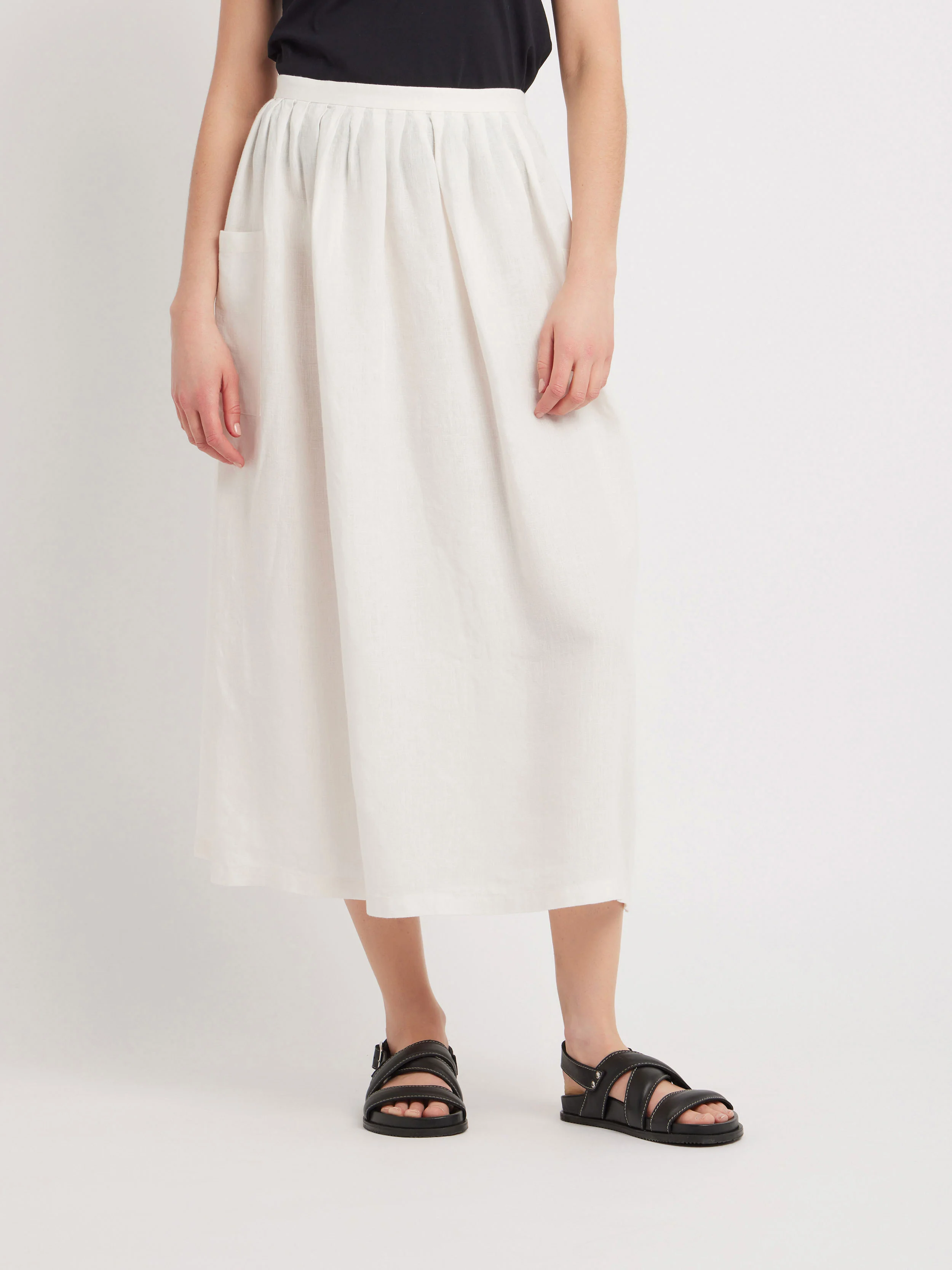 Jupe Longue Telma En Lin Beige - Femme - Image 3