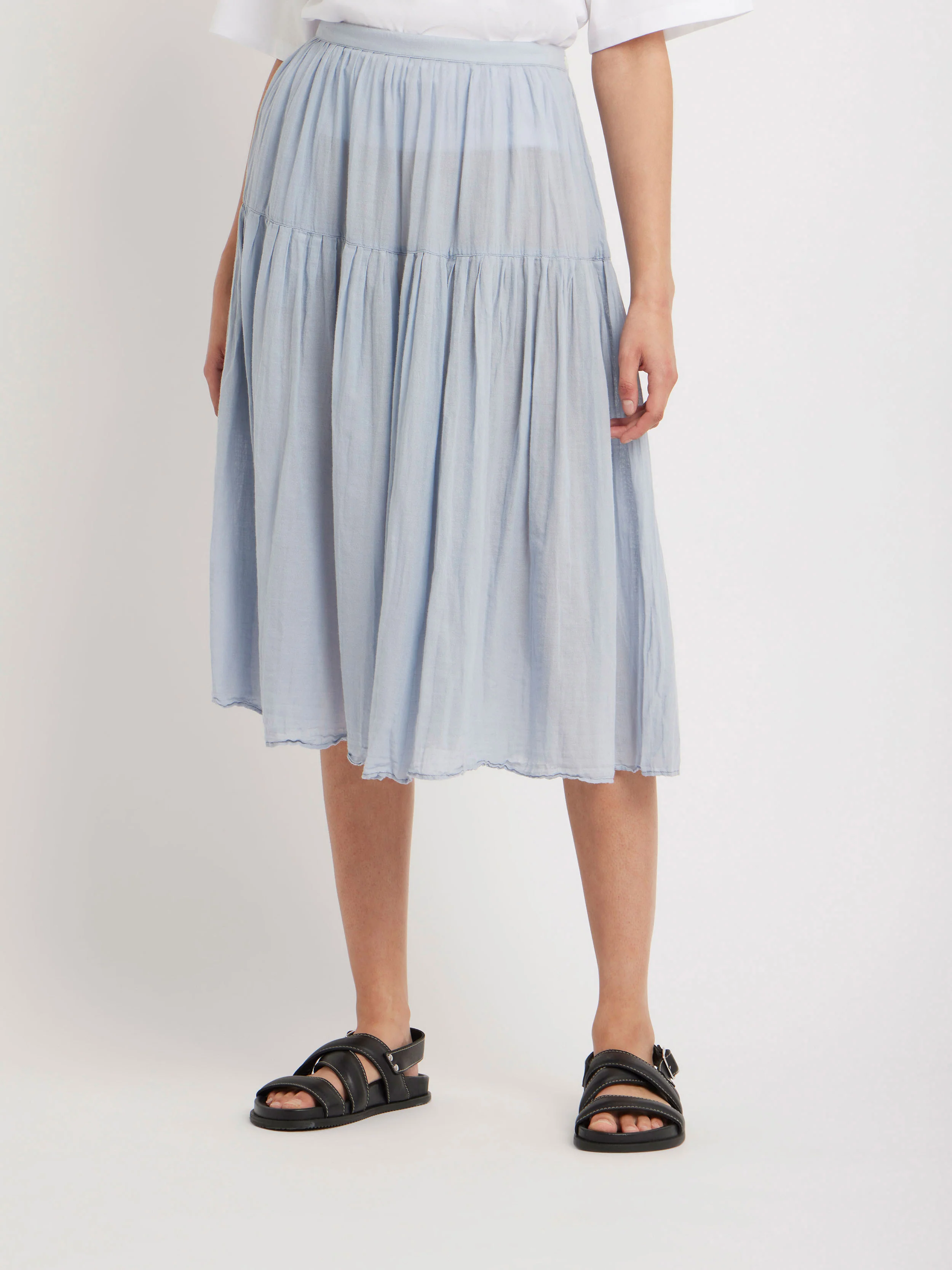 Jupe Tango En Voile De Coton Gris - Femme - Image 2