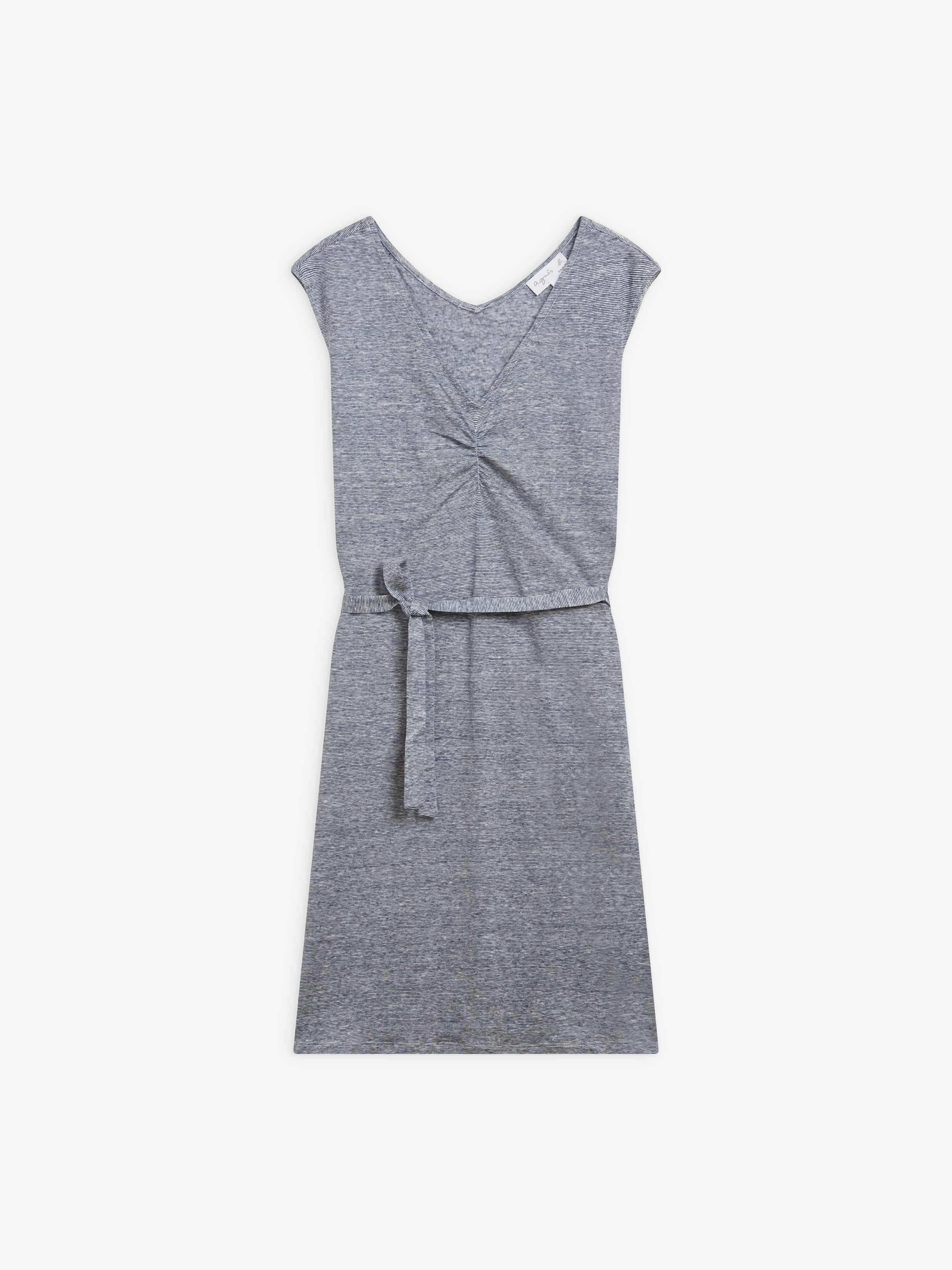 Robe Carlo En Lin À Rayures Bleu Palerme - Femme - Image 2