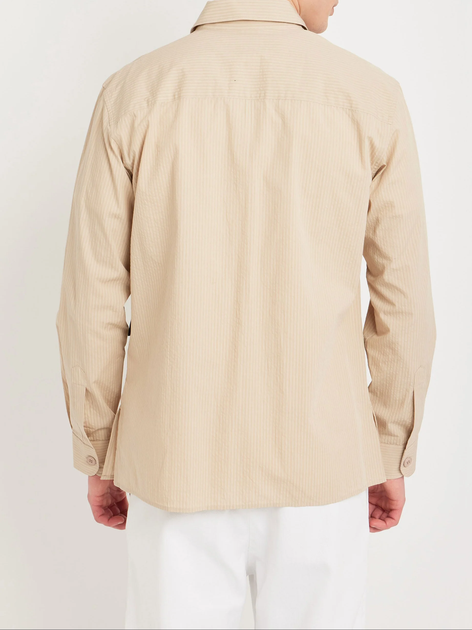 Surchemise En Crépon De Coton Beige - Homme - Image 4