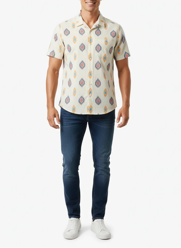 Chemise Magnum En Coton Imprimé Écru - Homme - Image 2