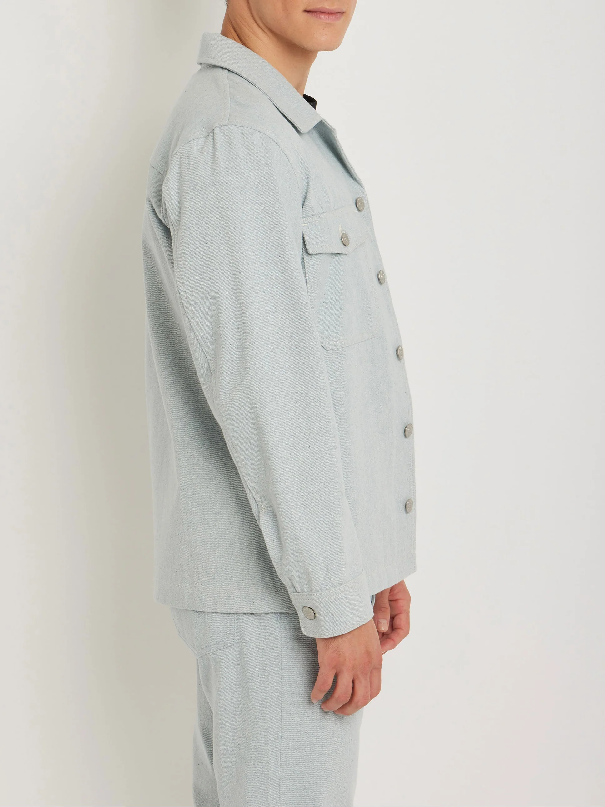 Surchemise En Gabardine De Coton Bleu - Homme - Image 3
