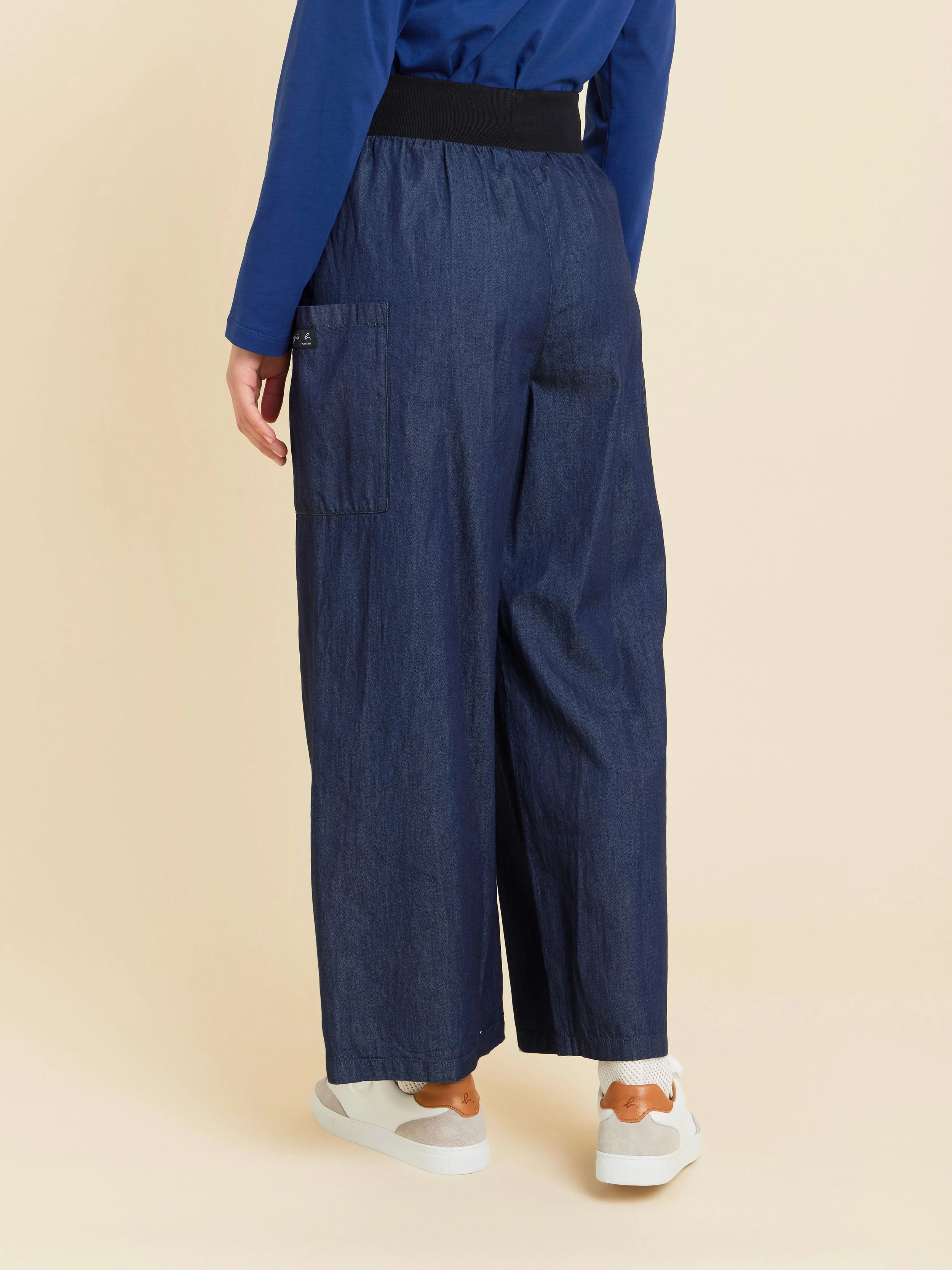 Pantalon Matis Court En Coton Denim Bleu Générique - Femme - Image 4