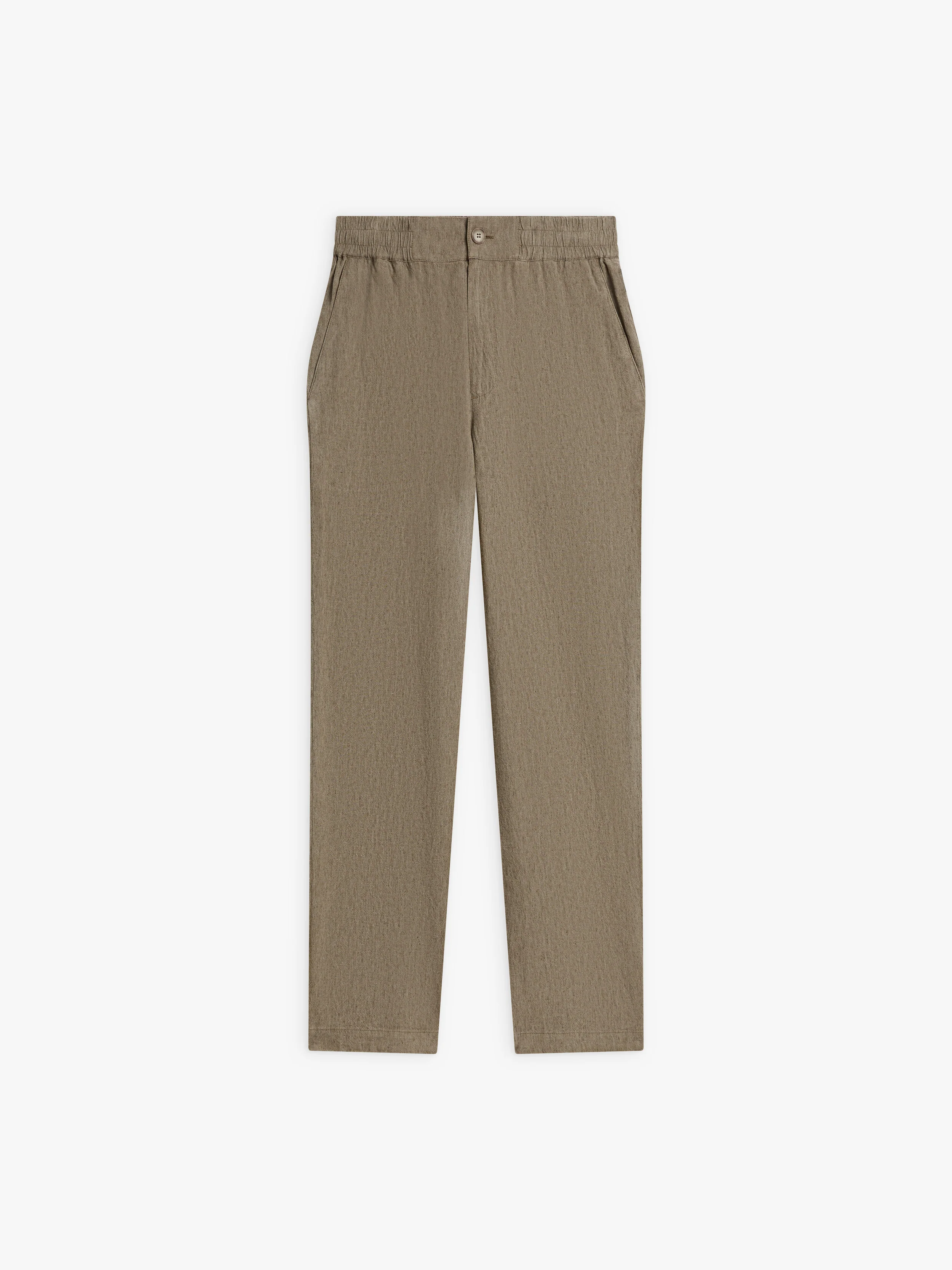 Pantalon En Lin Marron - Homme - Image 2