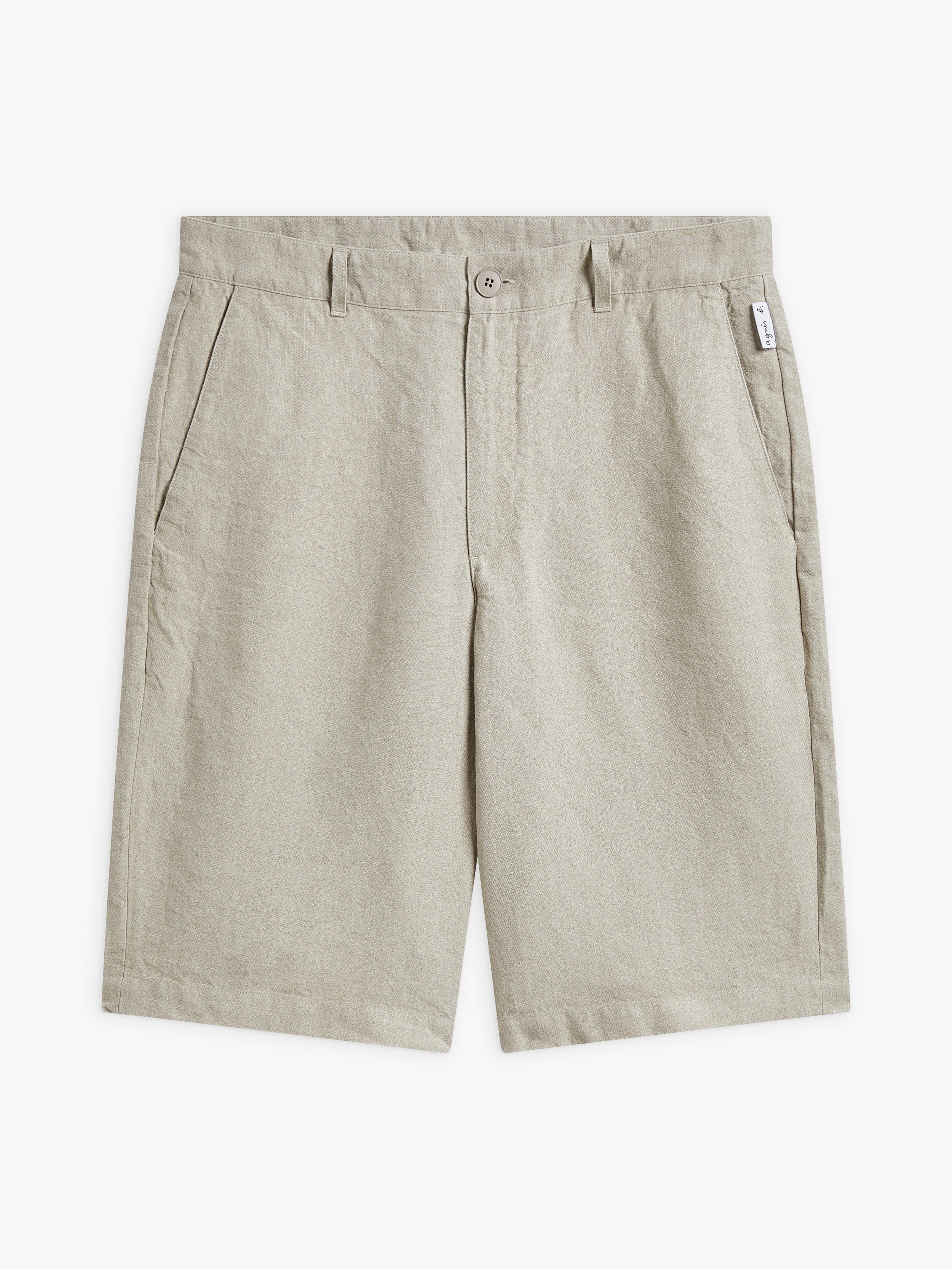 Bermuda En Lin Beige Chanvre - Homme - Image 2