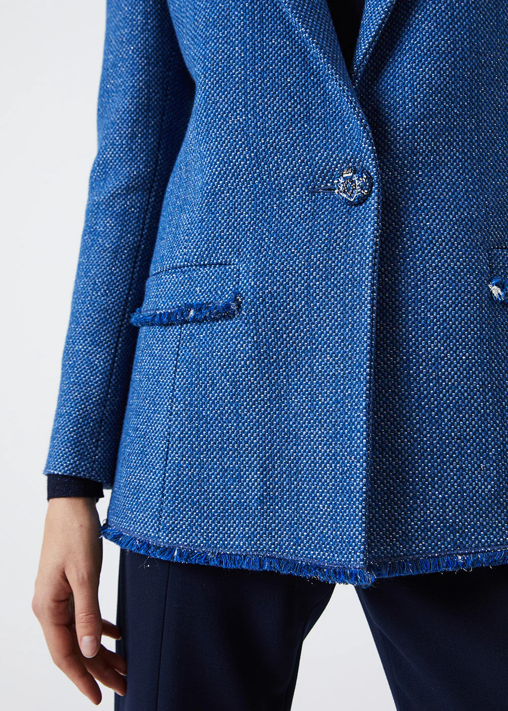 Veste Longue En Tweed Frangee - Image 5