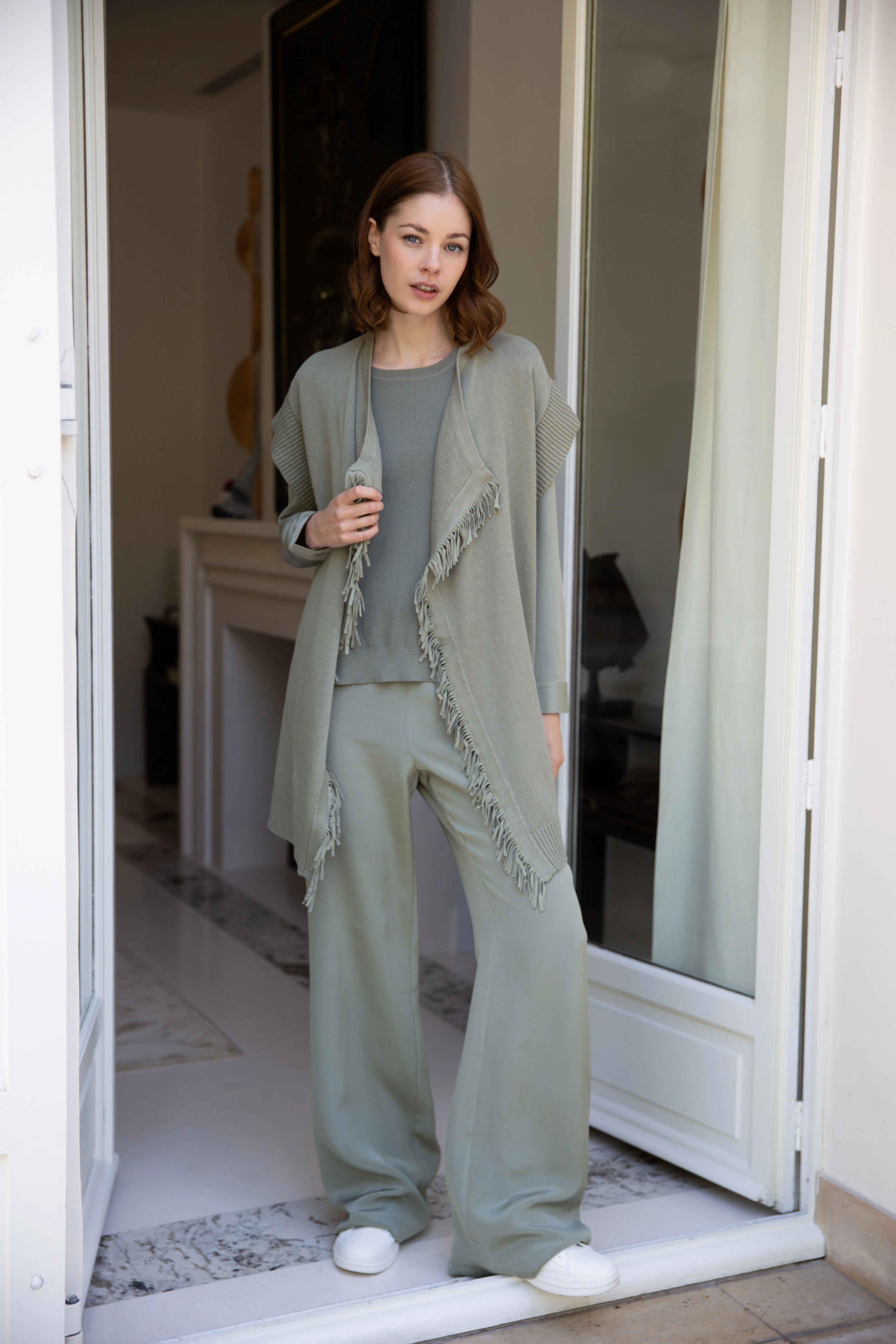 Gilet Avec Franges Daim