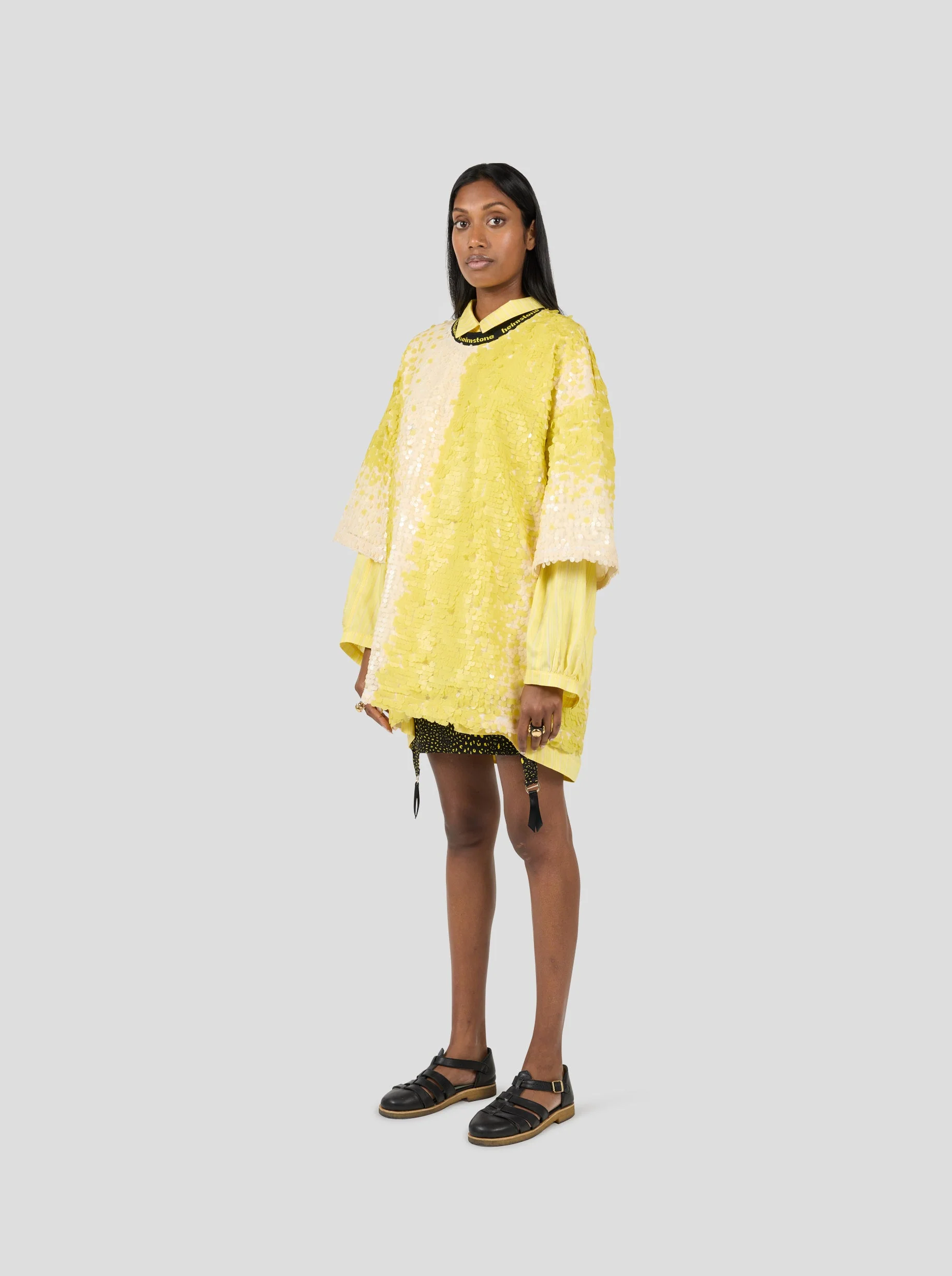 Basket T-shirt in Sequins Yellow Meringue