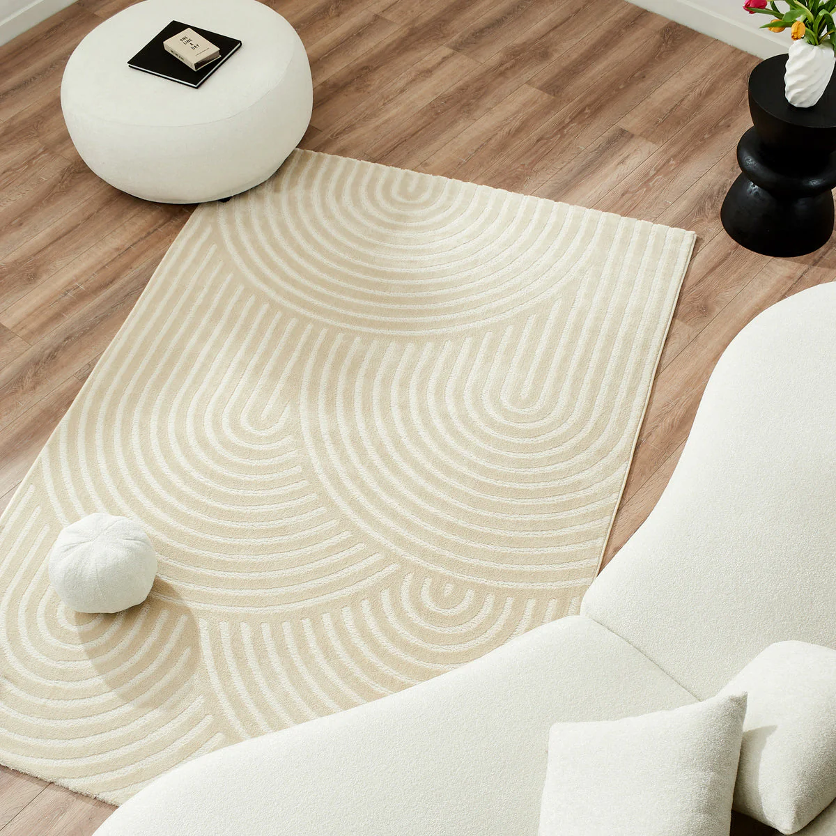 Tapis Bianca 157 - Motif Graphique - Creme - Intérieur