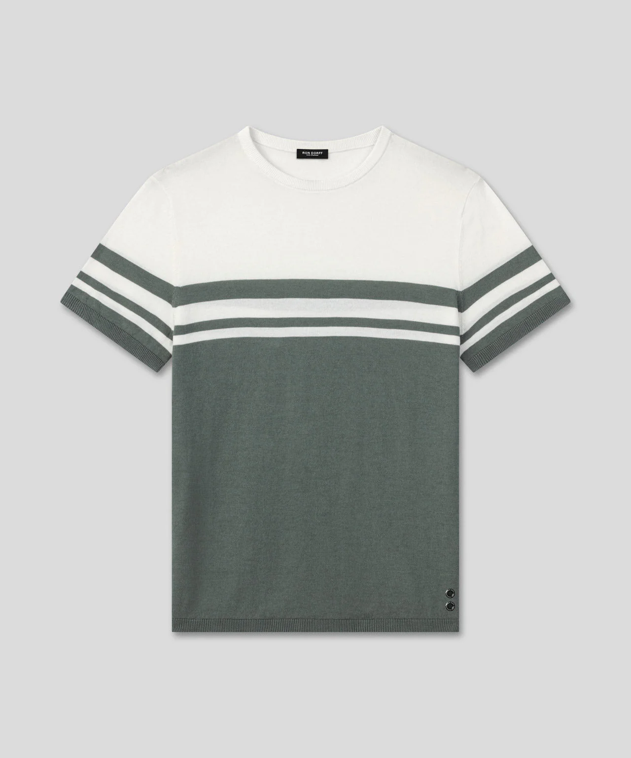 T-Shirt Bicolor Knitted - Green Shadow - Image 3