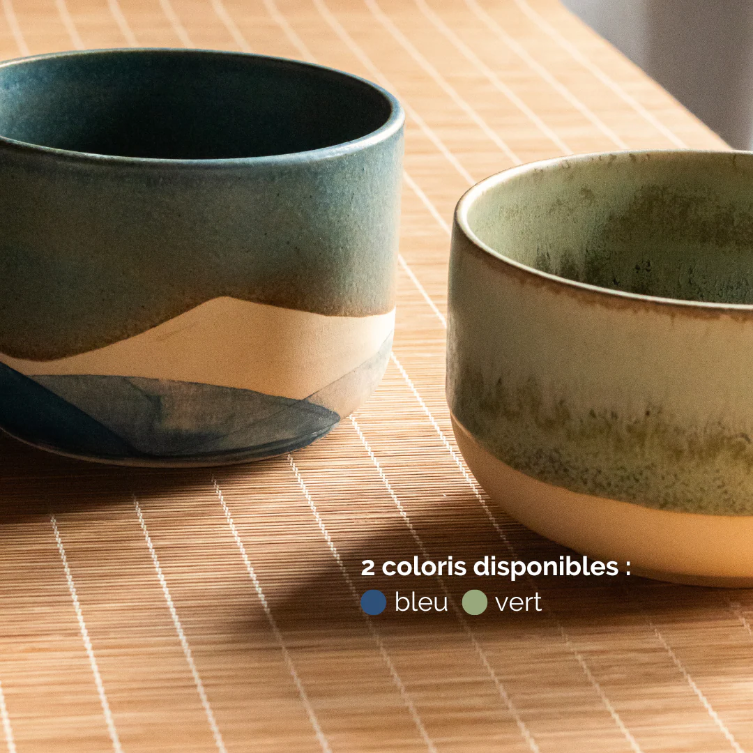 Bol à Matcha en Grès – Chawan Vert - Image 8