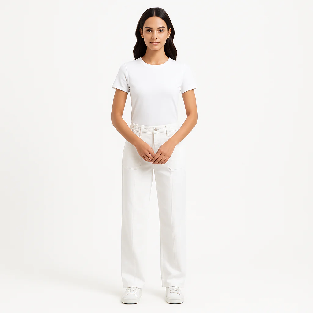 Pantalon Braided Waistband Wide Leg - Au Natural Clean