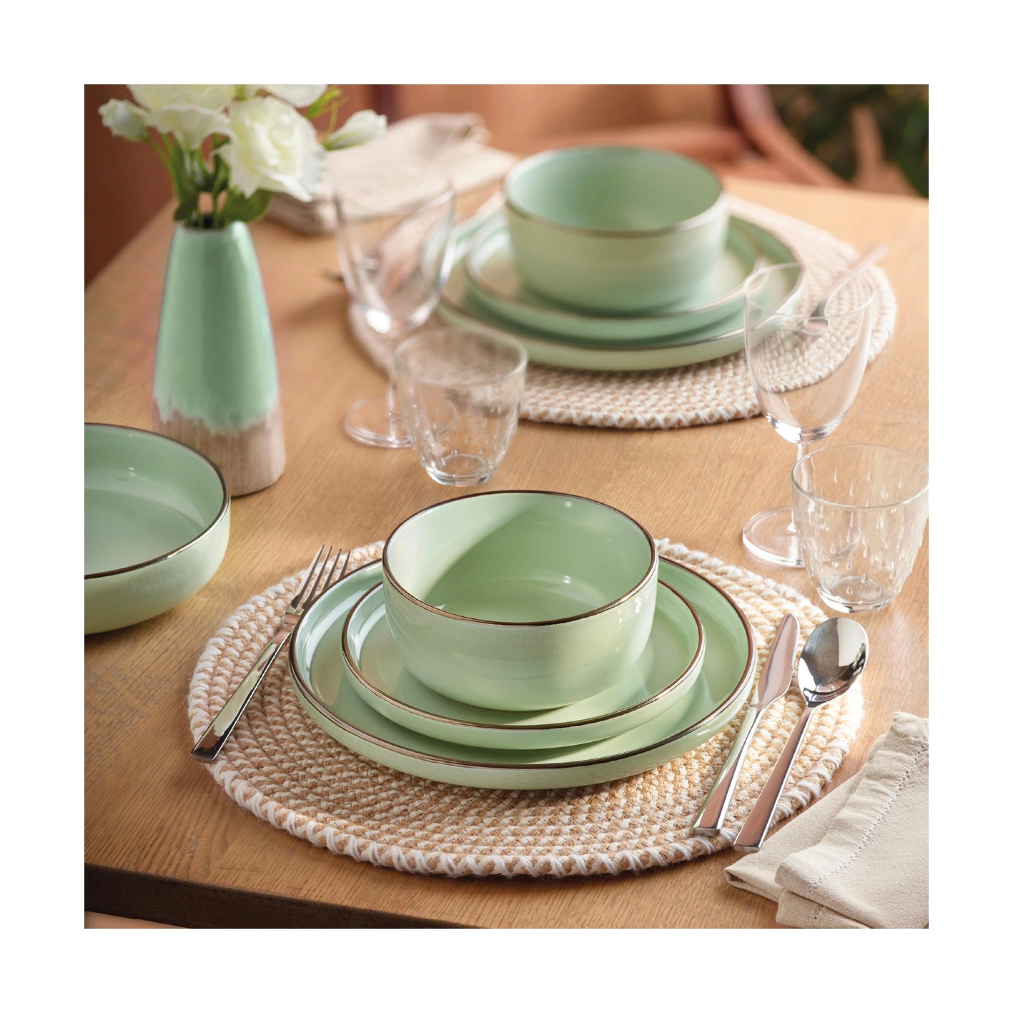 Set De 4 Assiettes À Dessert - Vert Clair - Image 3