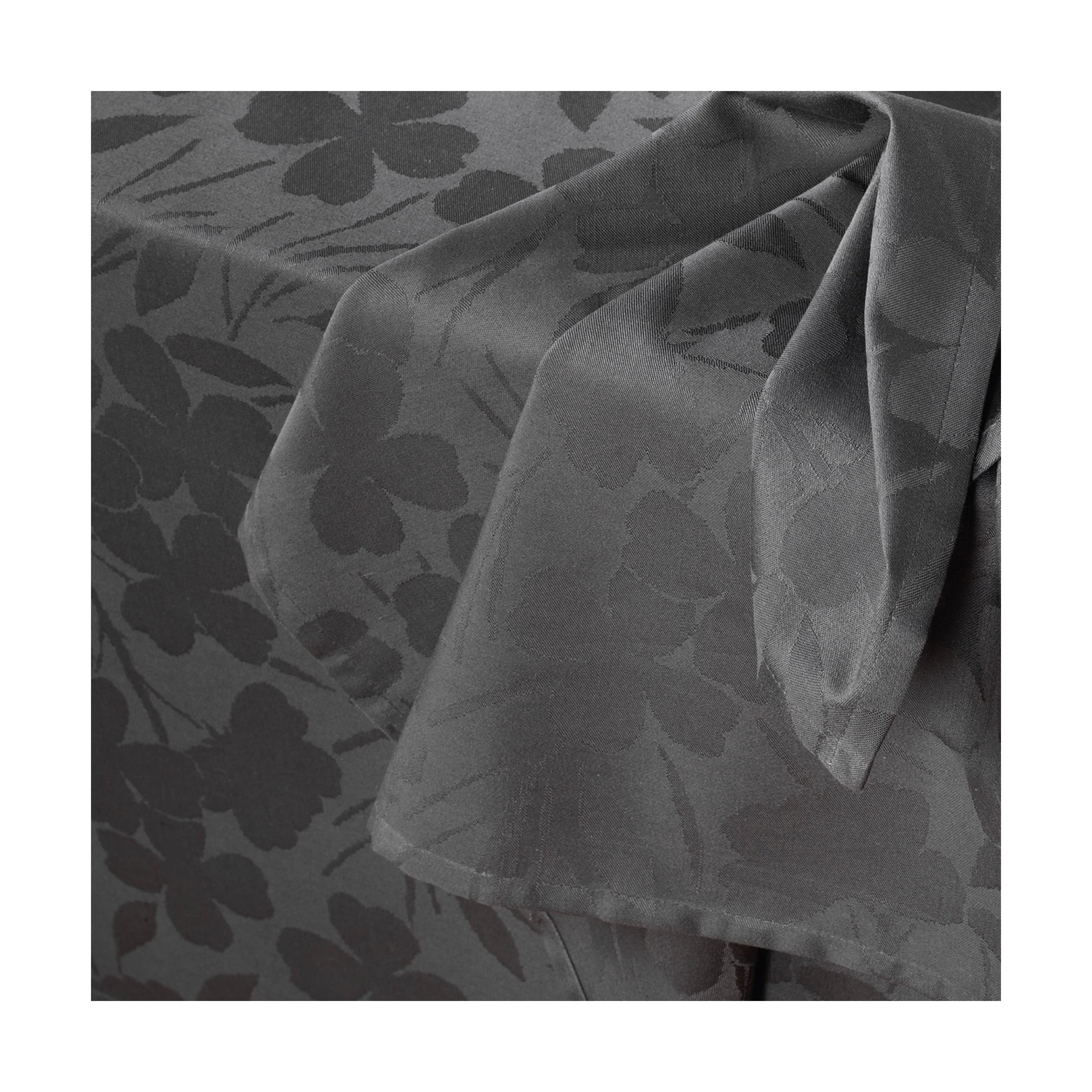 Nappe Tissé Jacquard Fleurette - Gris Foncé - Image 2