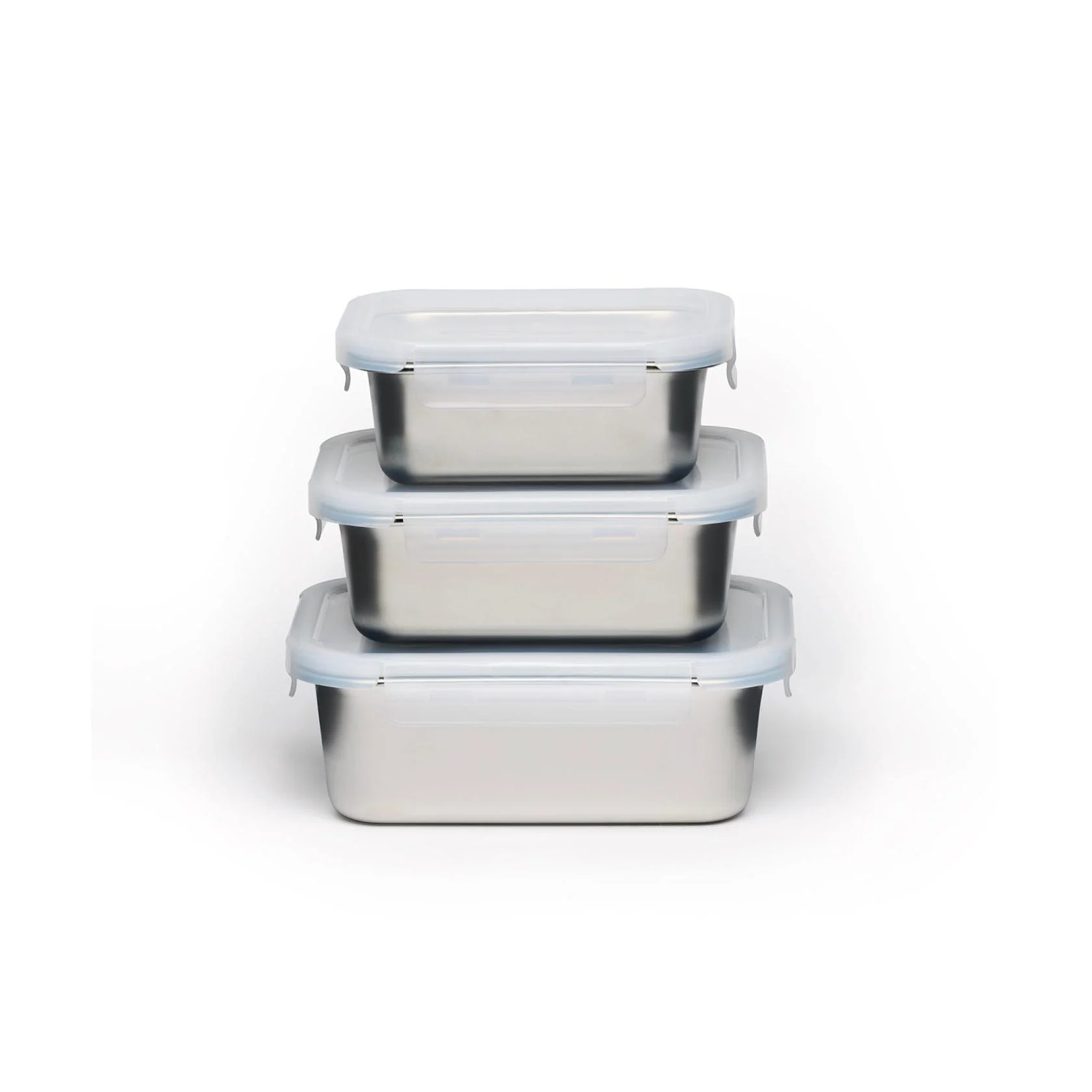 Set De 3 Boîtes Rectangulaires Avec Couvercle En Plastique - Image 2