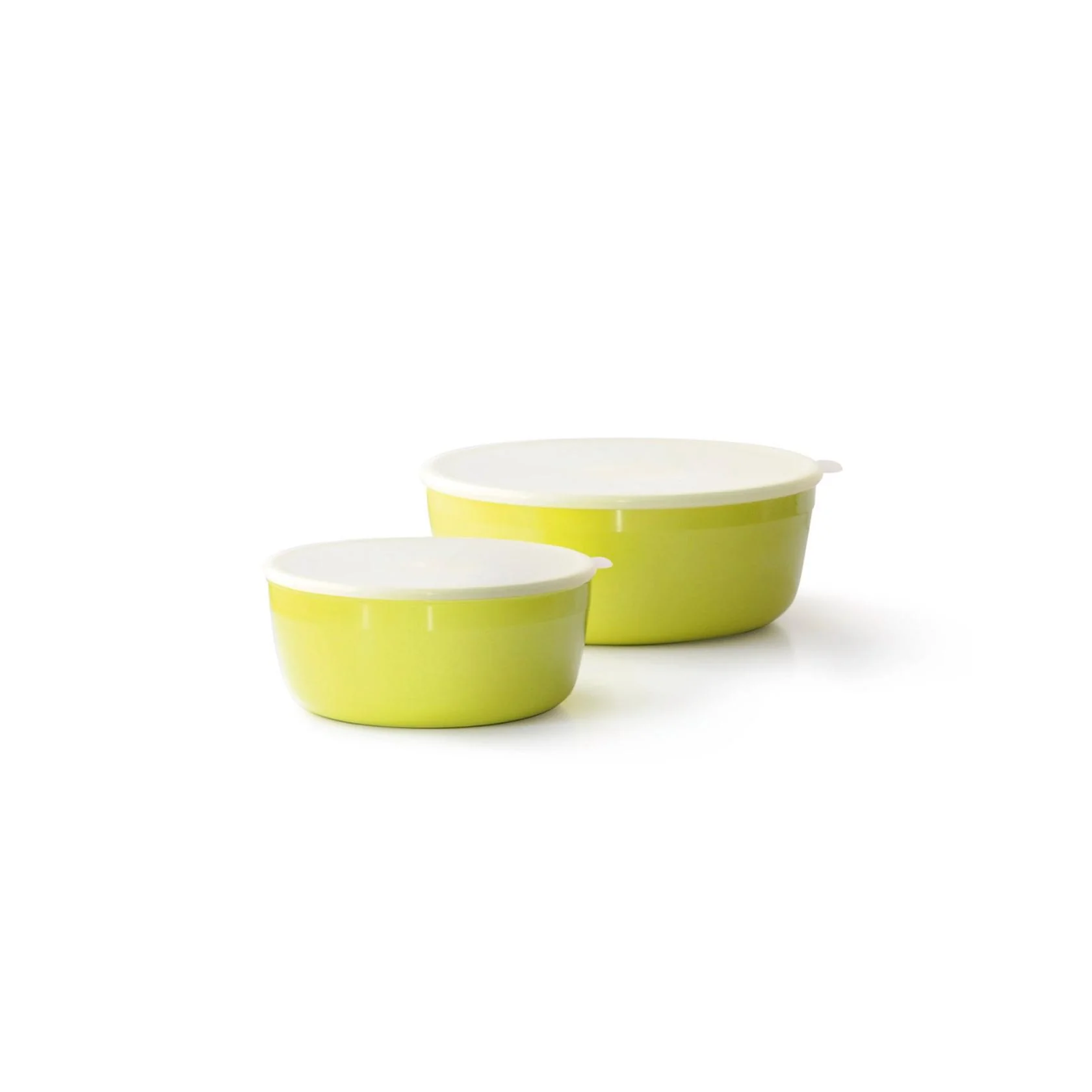 Set De 2 Boîtes De Conservation Rondes Avec Couvercle - Mélamine - Citron Vert - Image 3