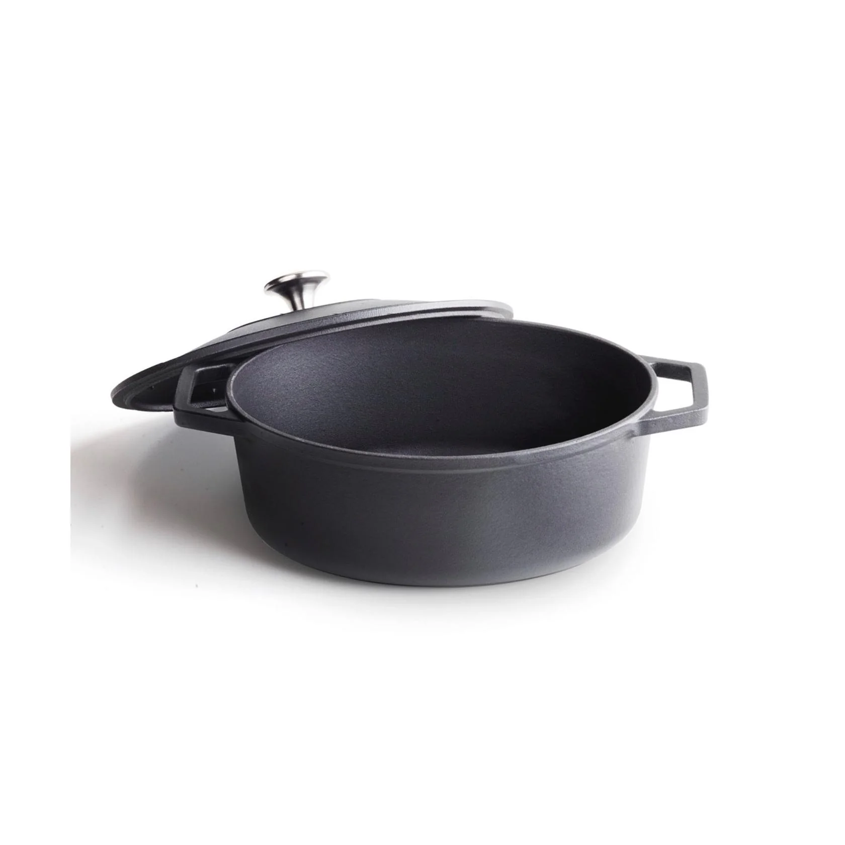 Cocotte Ovale En Fonte - Noir - Image 4