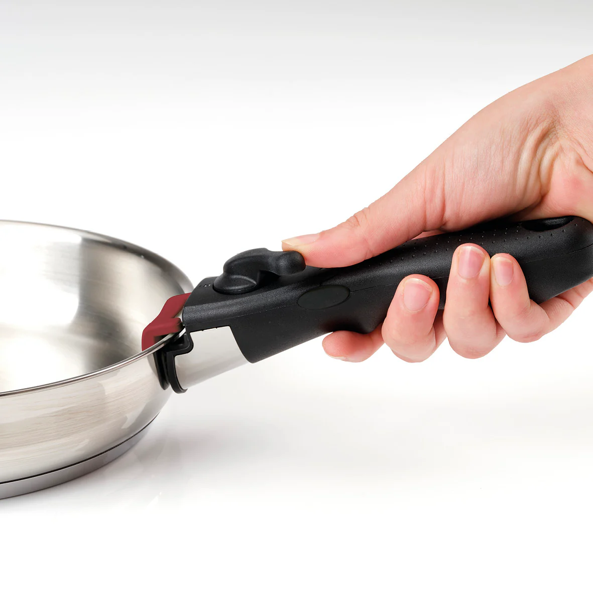 Poignée Amovible Pour Poêles Et Casseroles En Acier Inoxydable - Noir / Rouge - Image 3