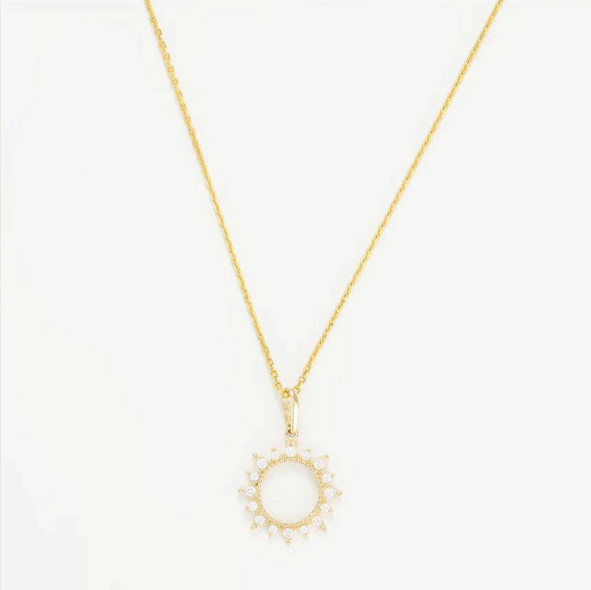 Pendentif "Ton Soleil" Or Jaune 375/1000 Et Zirconium