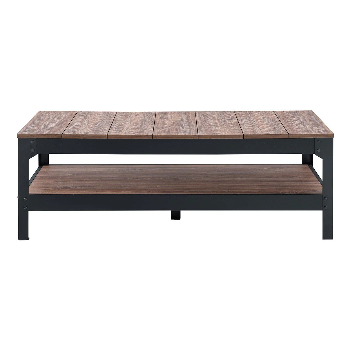 Table Basse Métal Noir Et Bois - Noir - Image 3
