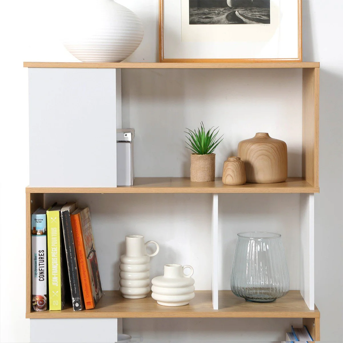 Bibliothèque Décor Blanc Et Chêne - Blanc - Image 5