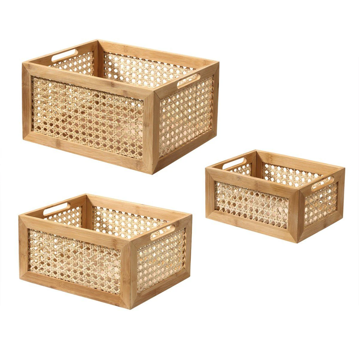 Boîte En Bambou Et Rotin Petit Modèle - Marron - Image 4