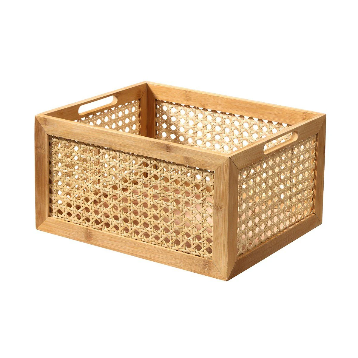 Boîte En Bambou Et Rotin Grand Modèle - Marron - Image 2