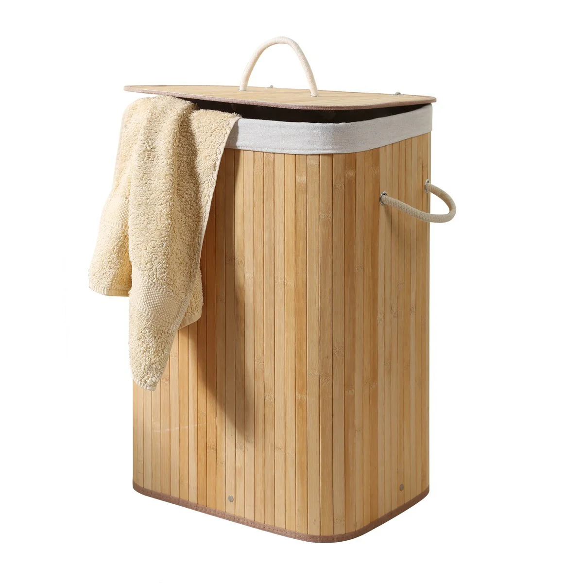 Panier À Linge Rectangulaire En Bambou - Bois Clair - Image 7