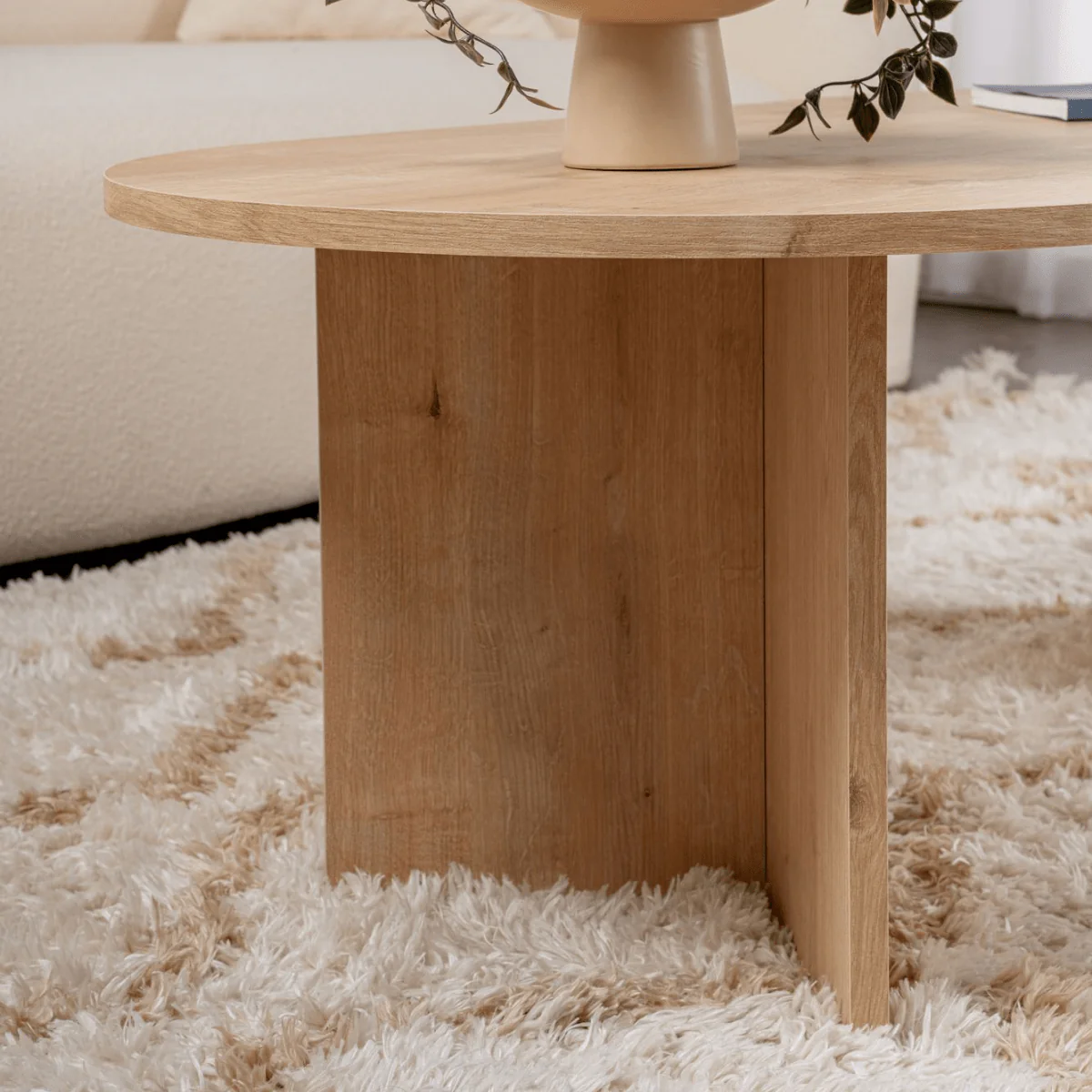 Iris - Table Basse Ovale - Chêne Saphir - Image 6
