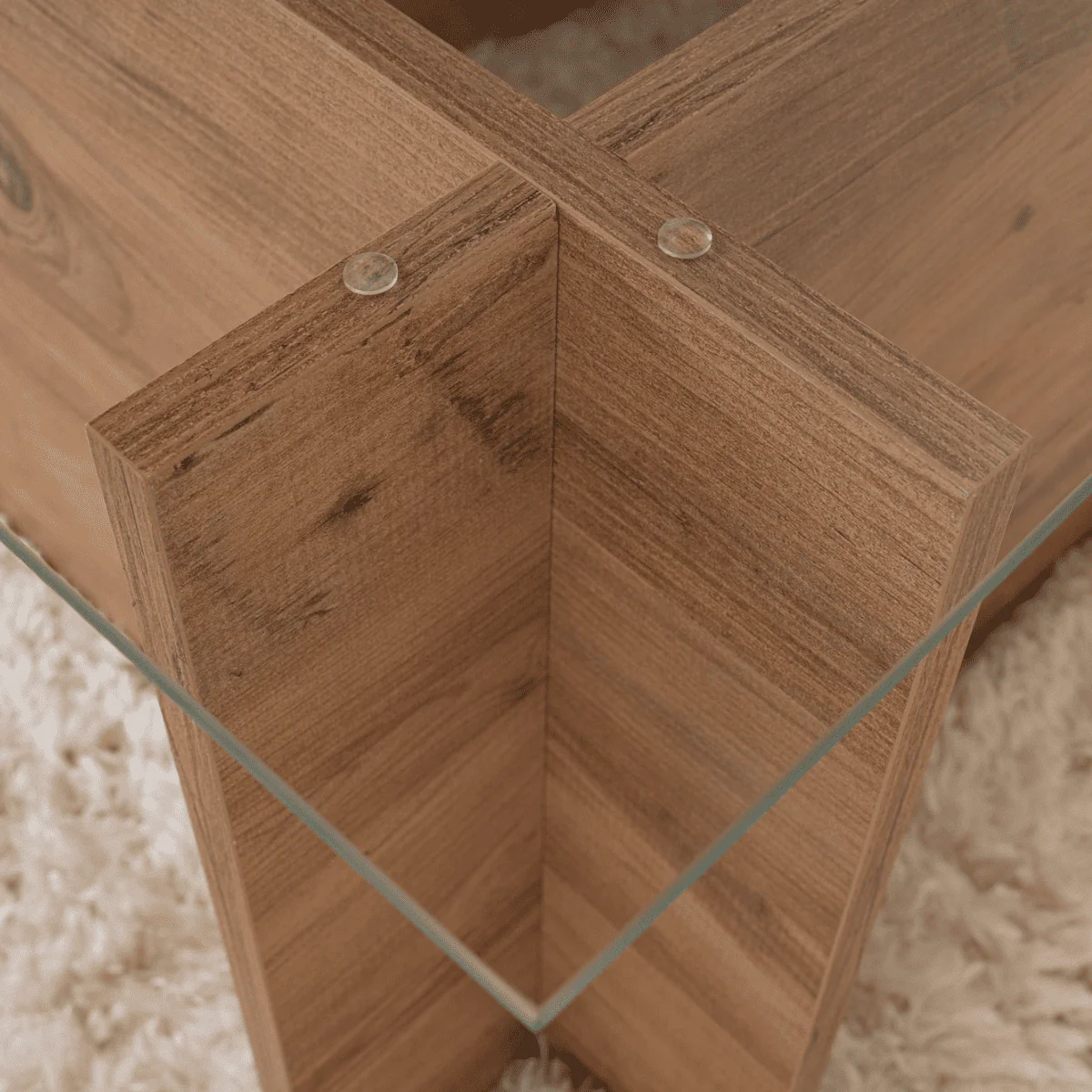 Noah - Table Basse Avec Plateau En Verre - Pin Atlantique - Image 4
