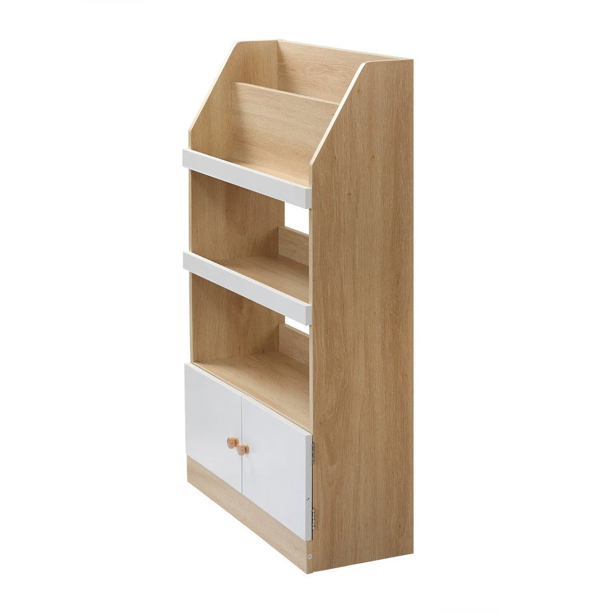 Leon - Etagère De Rangement Avec 2 Portes Pour Enfant - Bois Clair - Image 7