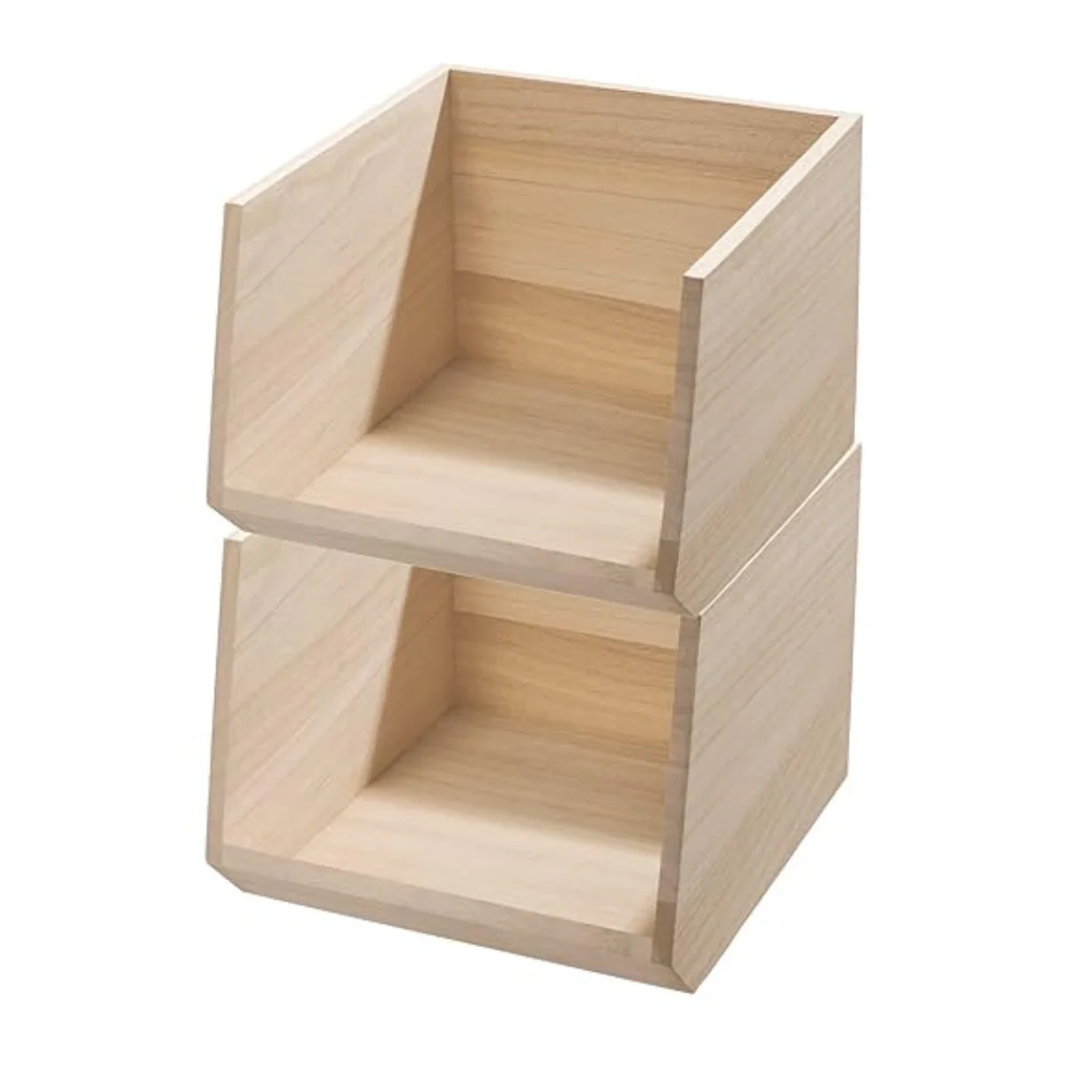 Oka - Bac De Rangement En Bois Avec Face Ouverte - Bois Clair - Image 3