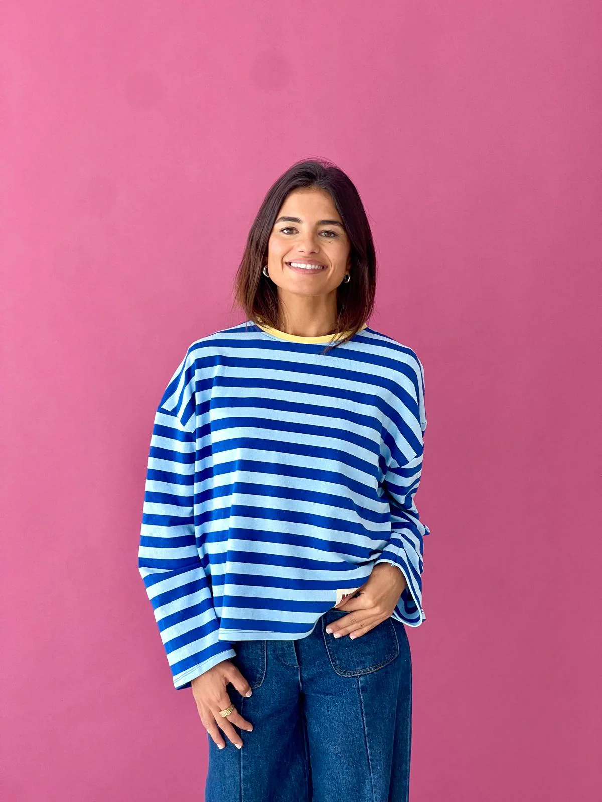T-Shirt Núria Azul Y Amarillo - Image 6